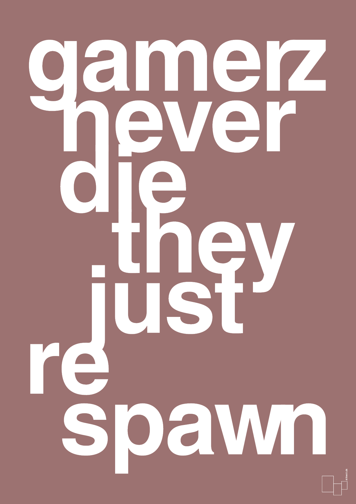 gamerz never die - Plakat med Sport & Fritid i Plum