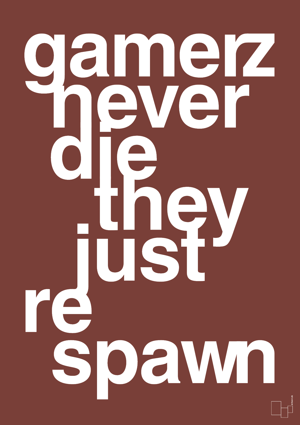 gamerz never die - Plakat med Sport & Fritid i Red Pepper