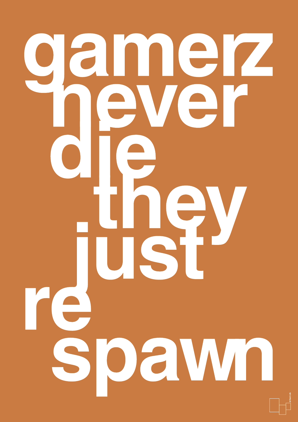 gamerz never die - Plakat med Sport & Fritid i Rumba Orange