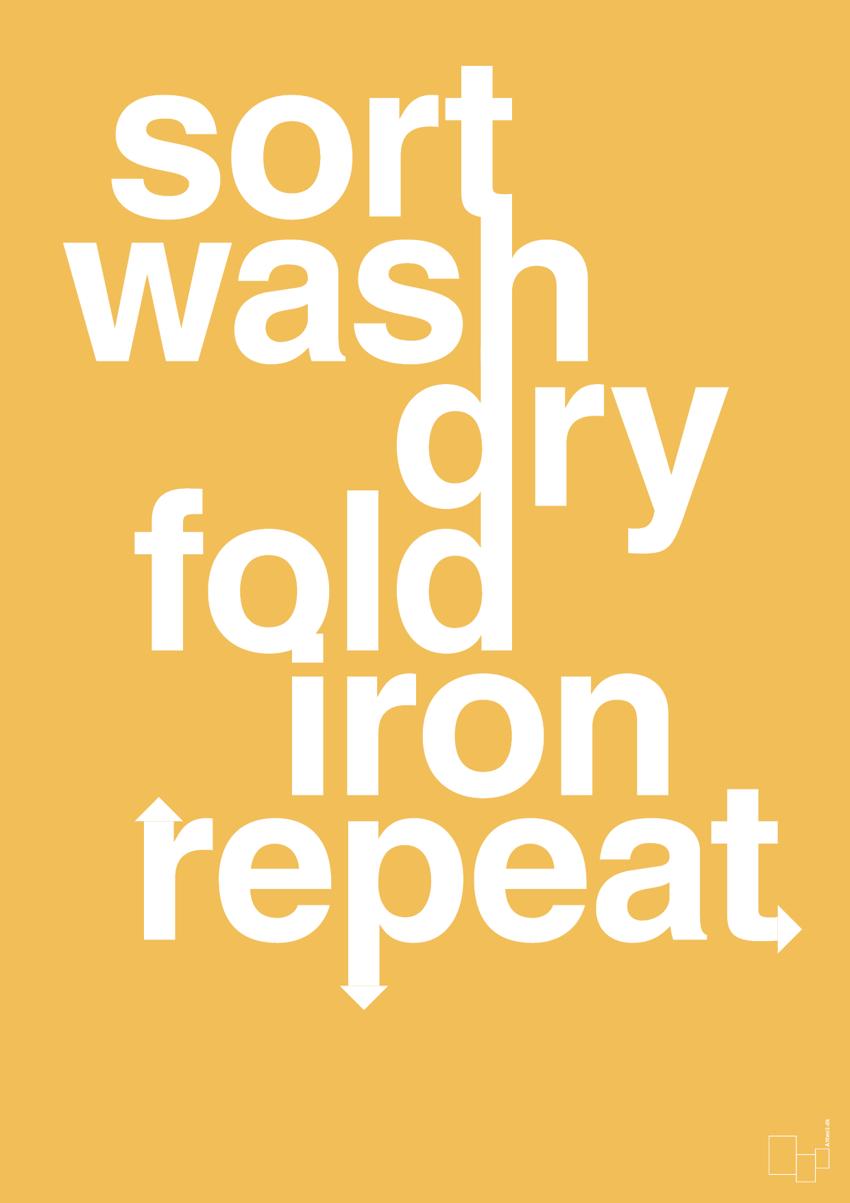 laundry repeat - Plakat med Ordsprog i Honeycomb