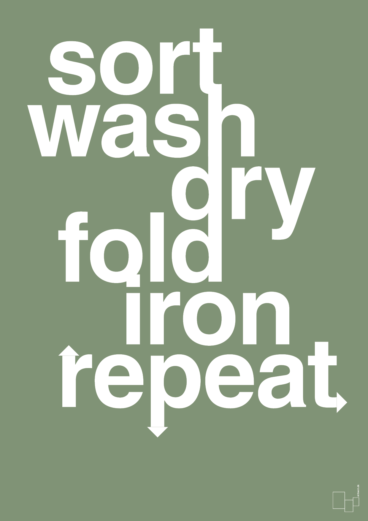 laundry repeat - Plakat med Ordsprog i Jade