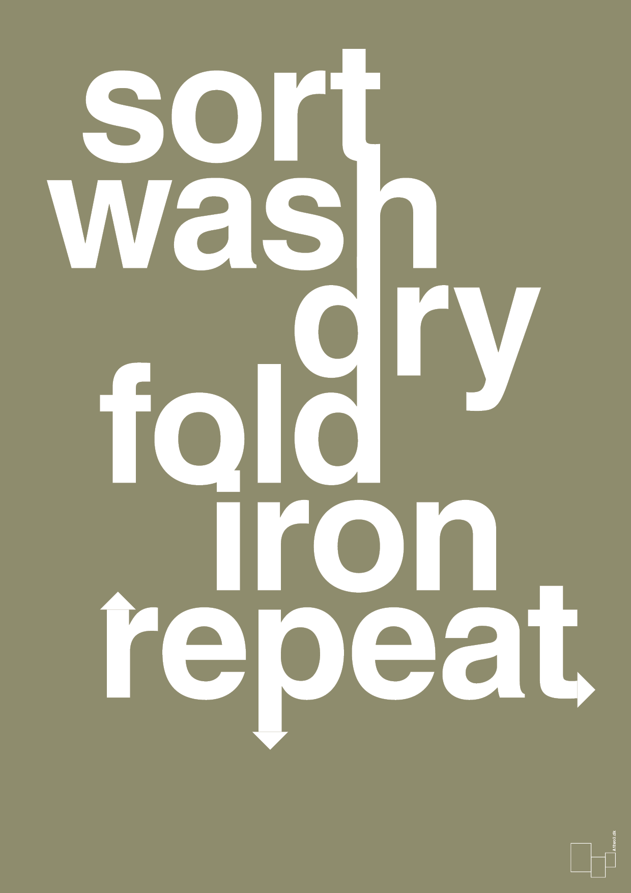 laundry repeat - Plakat med Ordsprog i Misty Forrest