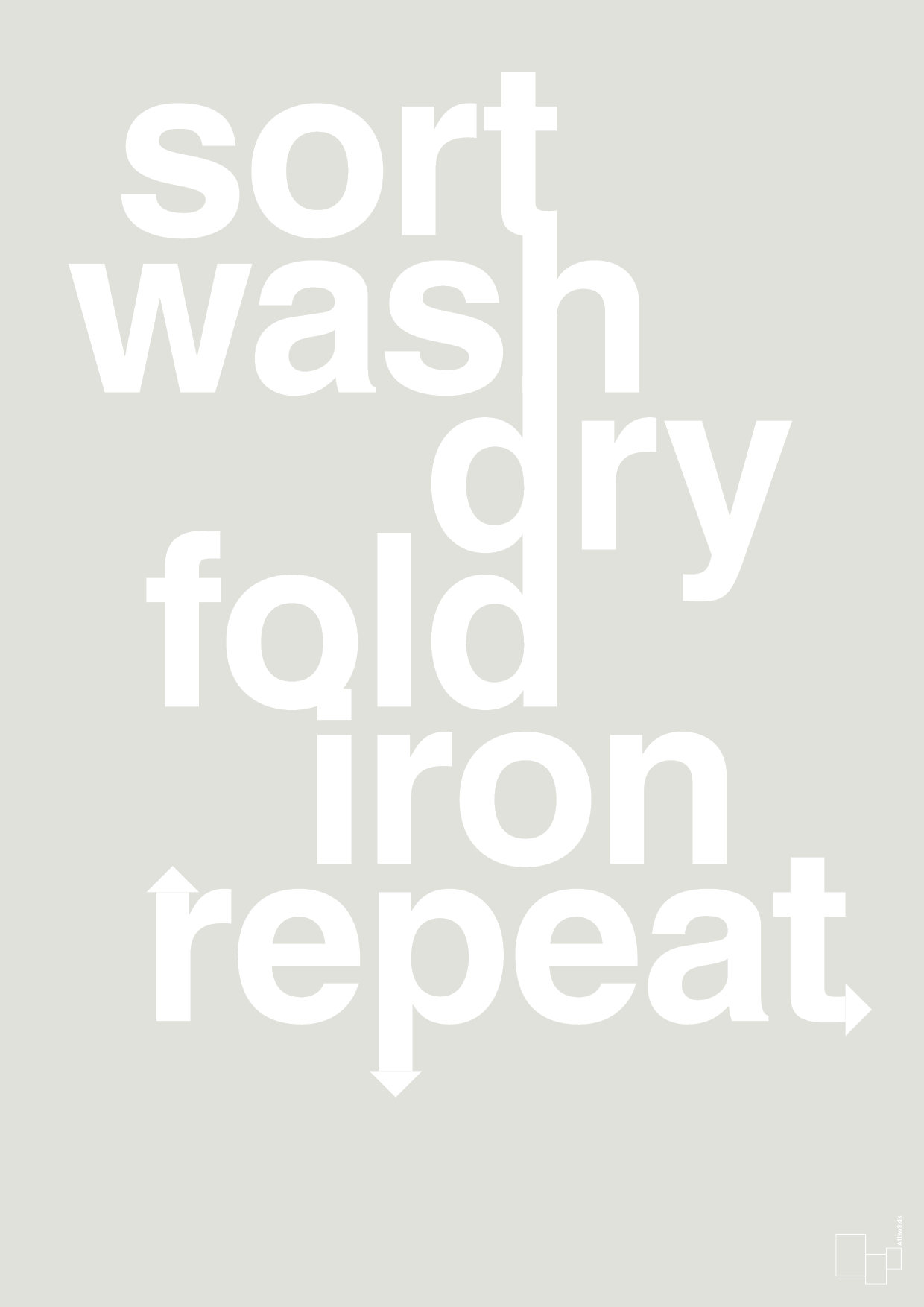 laundry repeat - Plakat med Ordsprog i Painters White