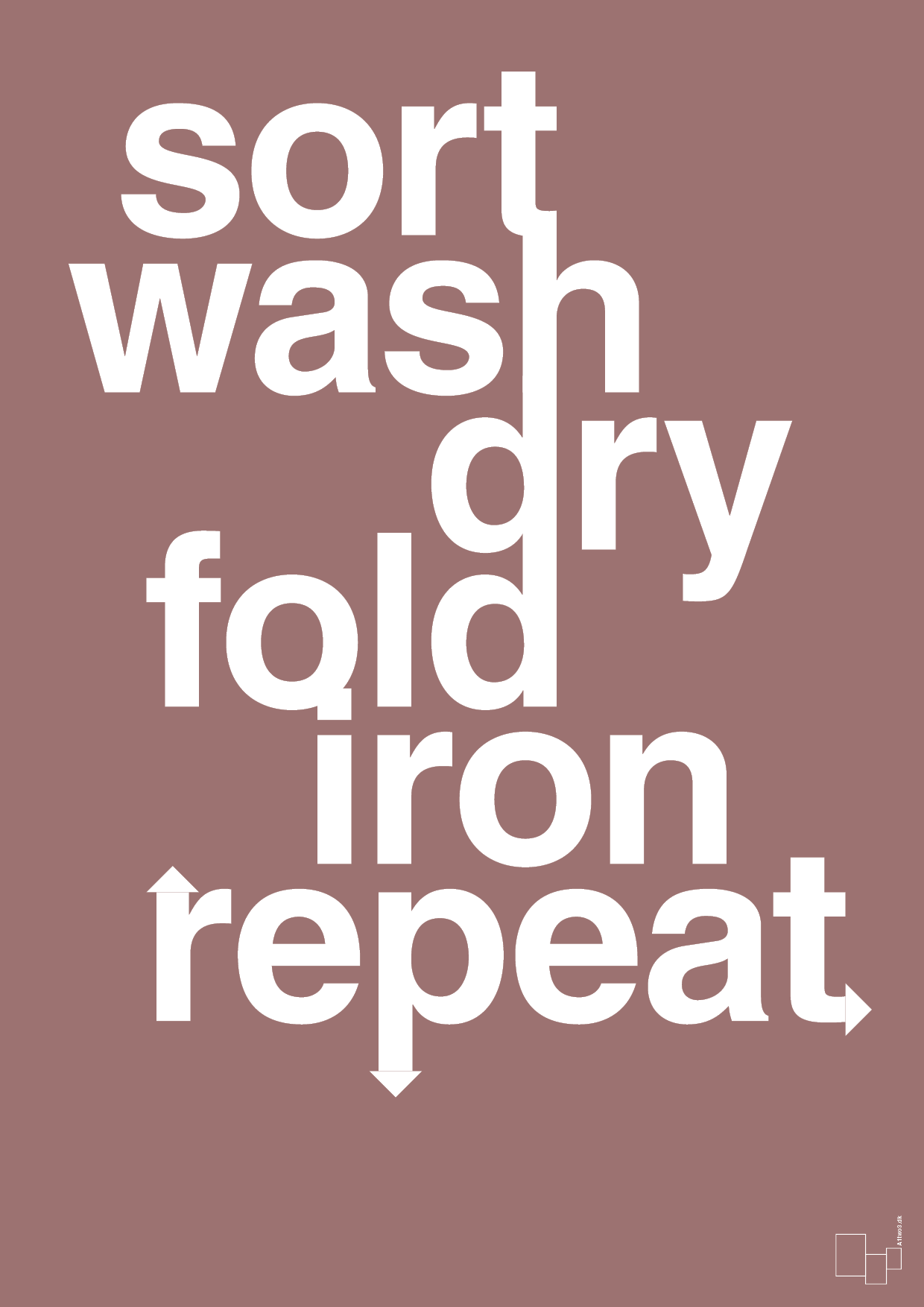 laundry repeat - Plakat med Ordsprog i Plum