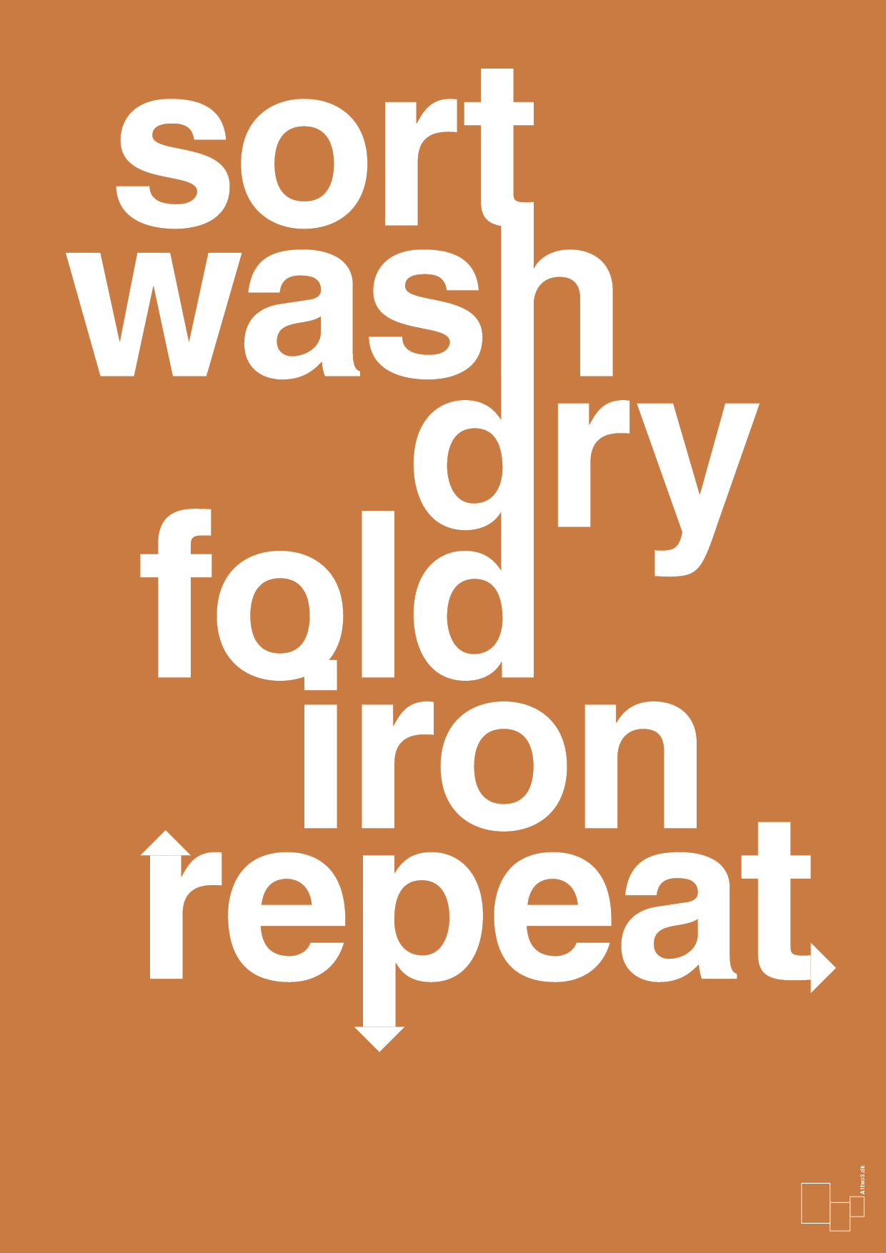 laundry repeat - Plakat med Ordsprog i Rumba Orange