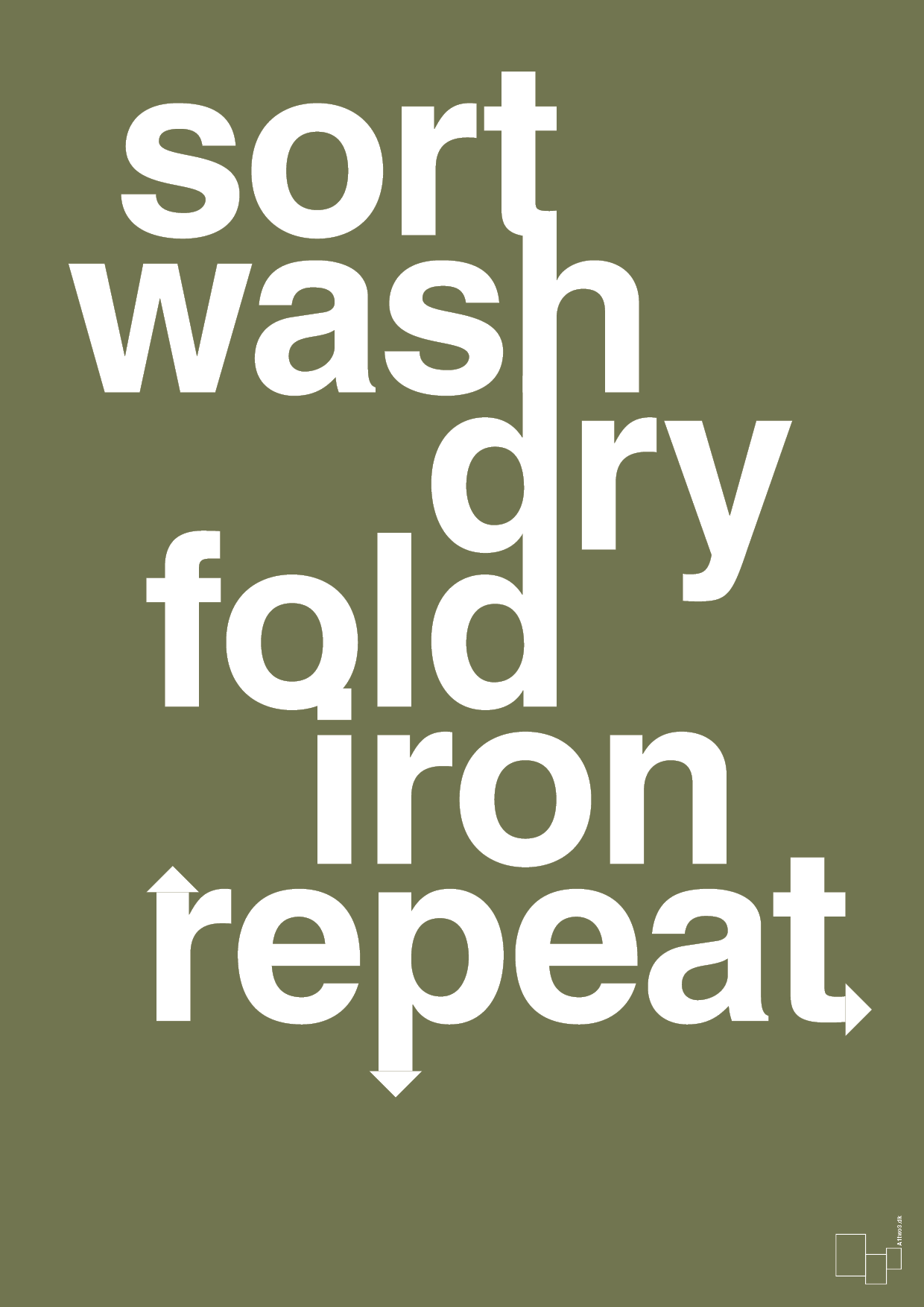 laundry repeat - Plakat med Ordsprog i Secret Meadow