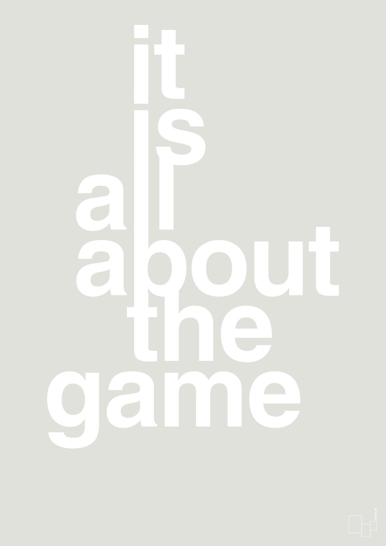 it is all about the game - Plakat med Sport & Fritid i Painters White