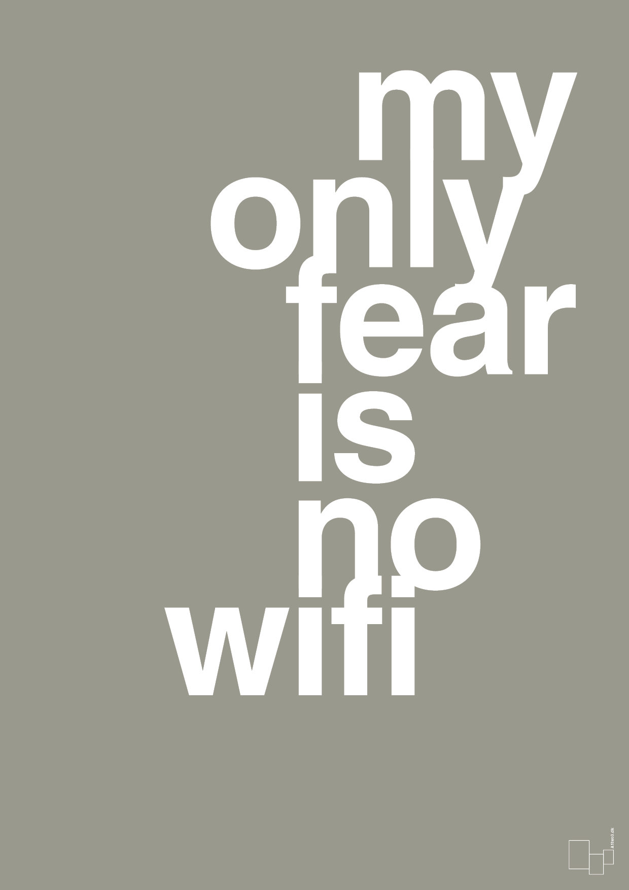 my only fear is no wifi - Plakat med Sport & Fritid i Battleship Gray