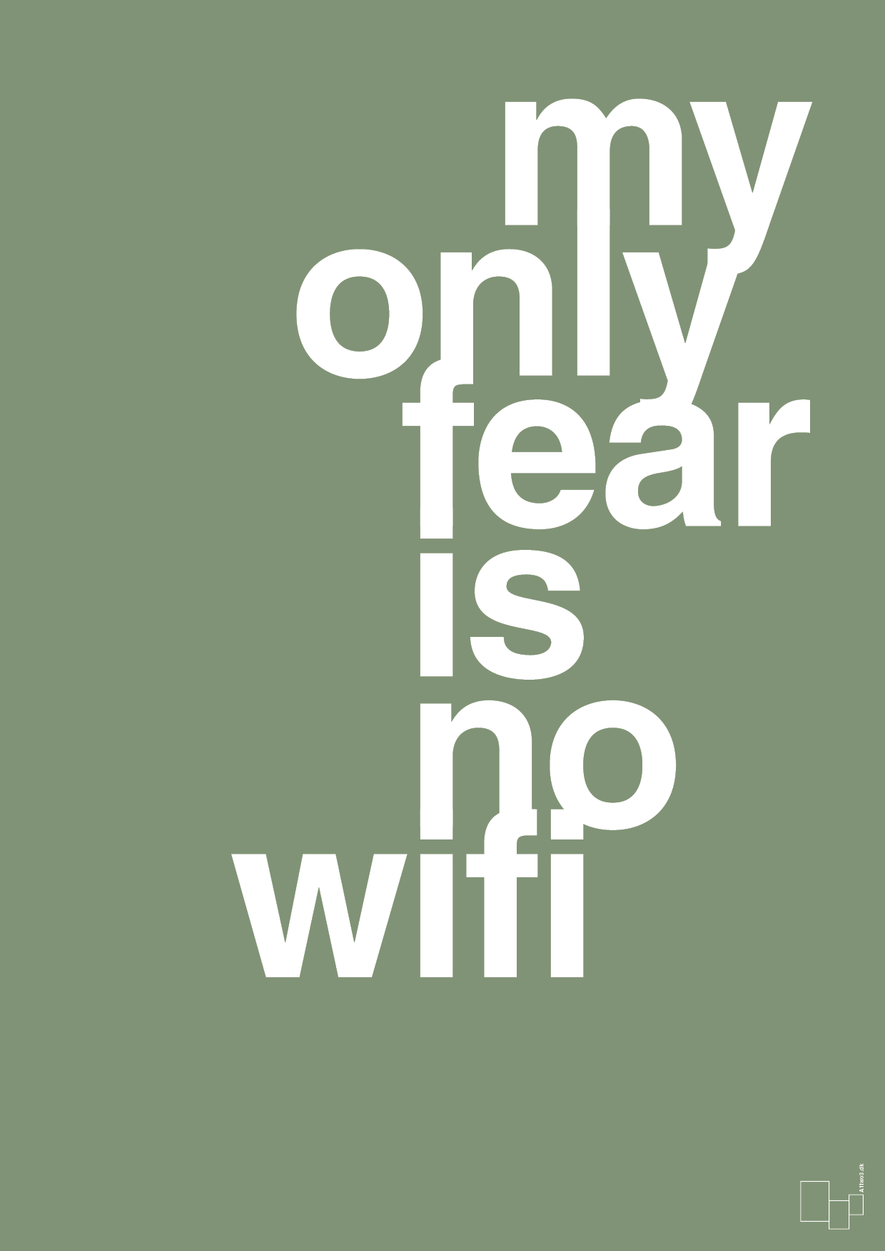 my only fear is no wifi - Plakat med Sport & Fritid i Jade