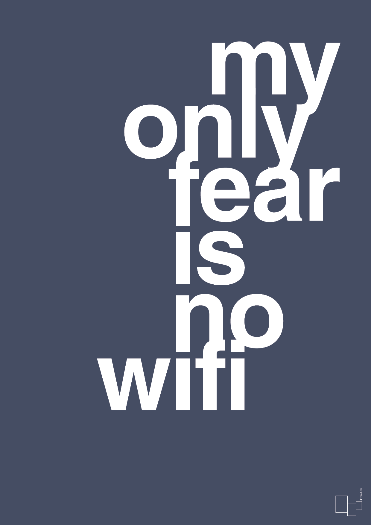 my only fear is no wifi - Plakat med Sport & Fritid i Petrol