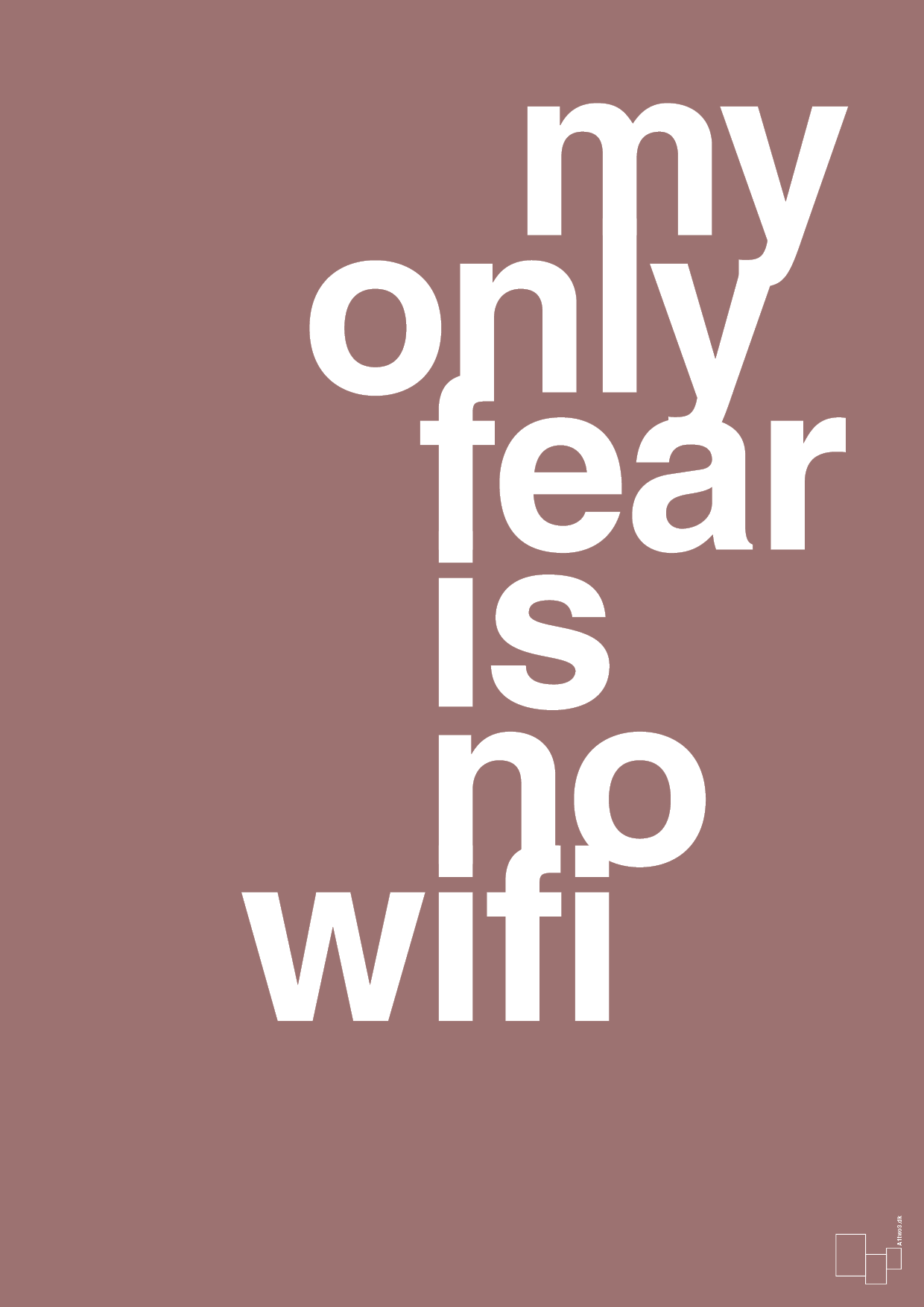 my only fear is no wifi - Plakat med Sport & Fritid i Plum