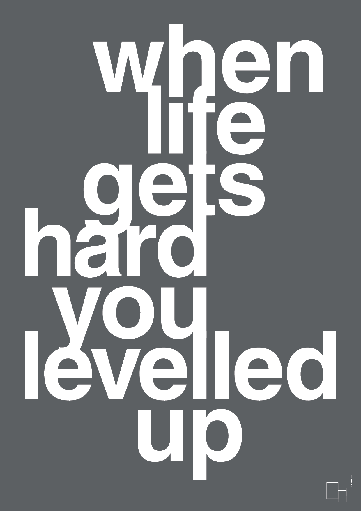 when life gets hard - Plakat med Sport & Fritid i Graphic Charcoal
