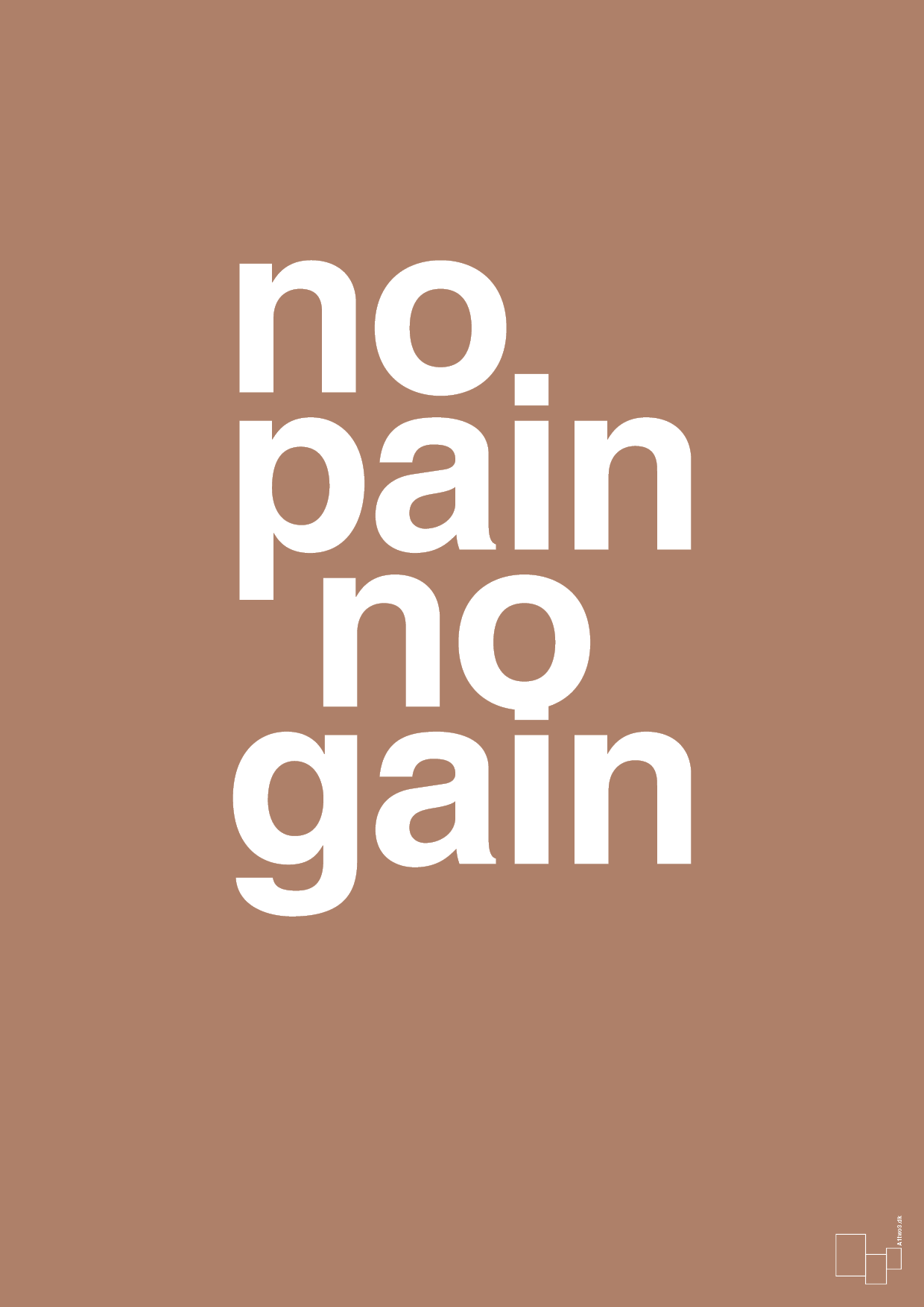 no pain no gain - Plakat med Sport & Fritid i Cider Spice