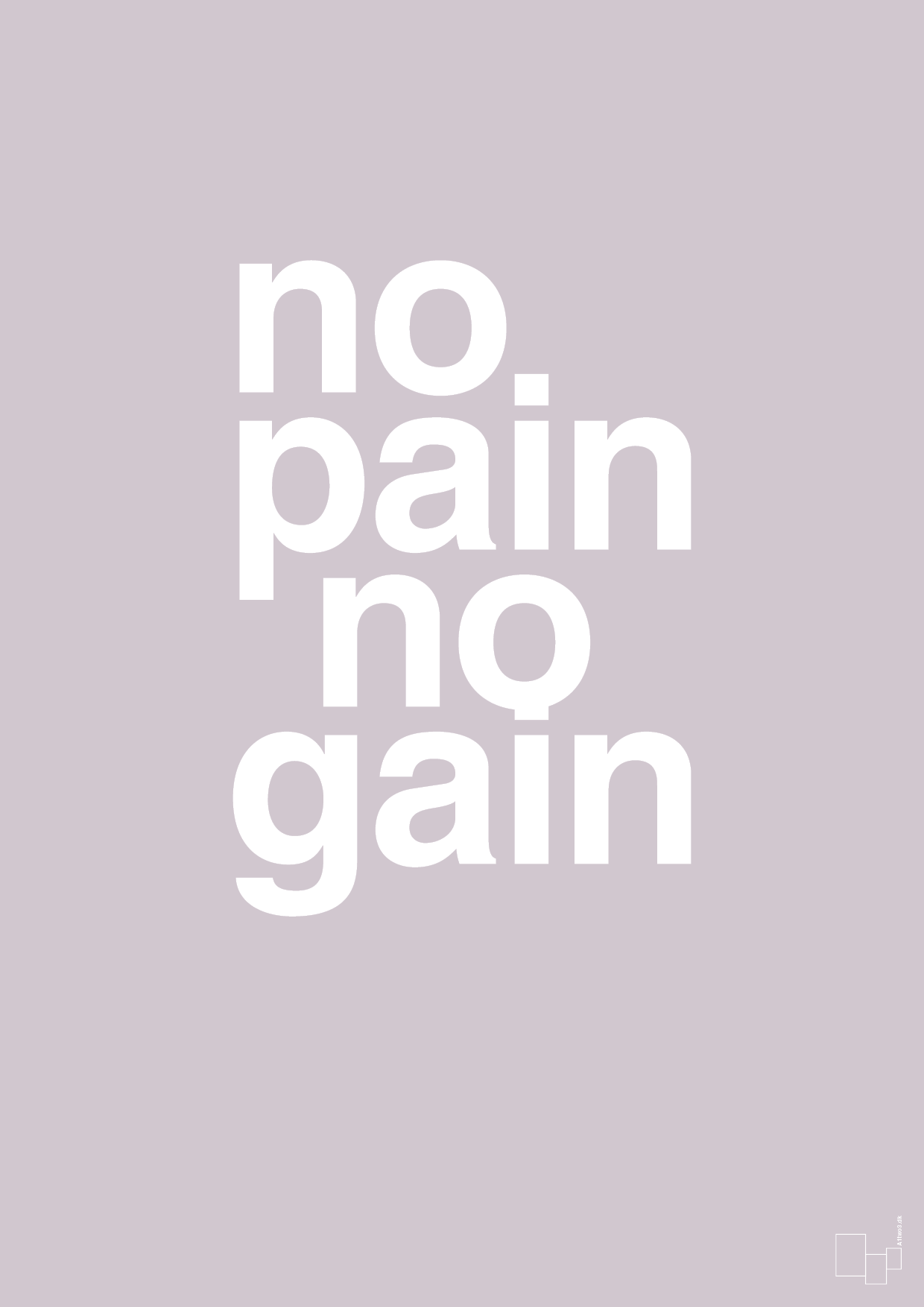 no pain no gain - Plakat med Sport & Fritid i Dusty Lilac