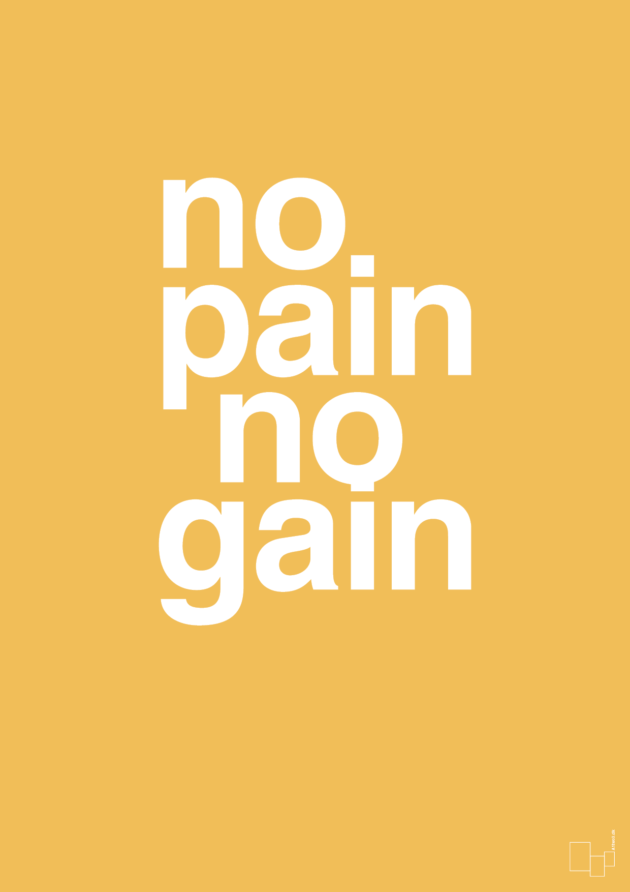 no pain no gain - Plakat med Sport & Fritid i Honeycomb