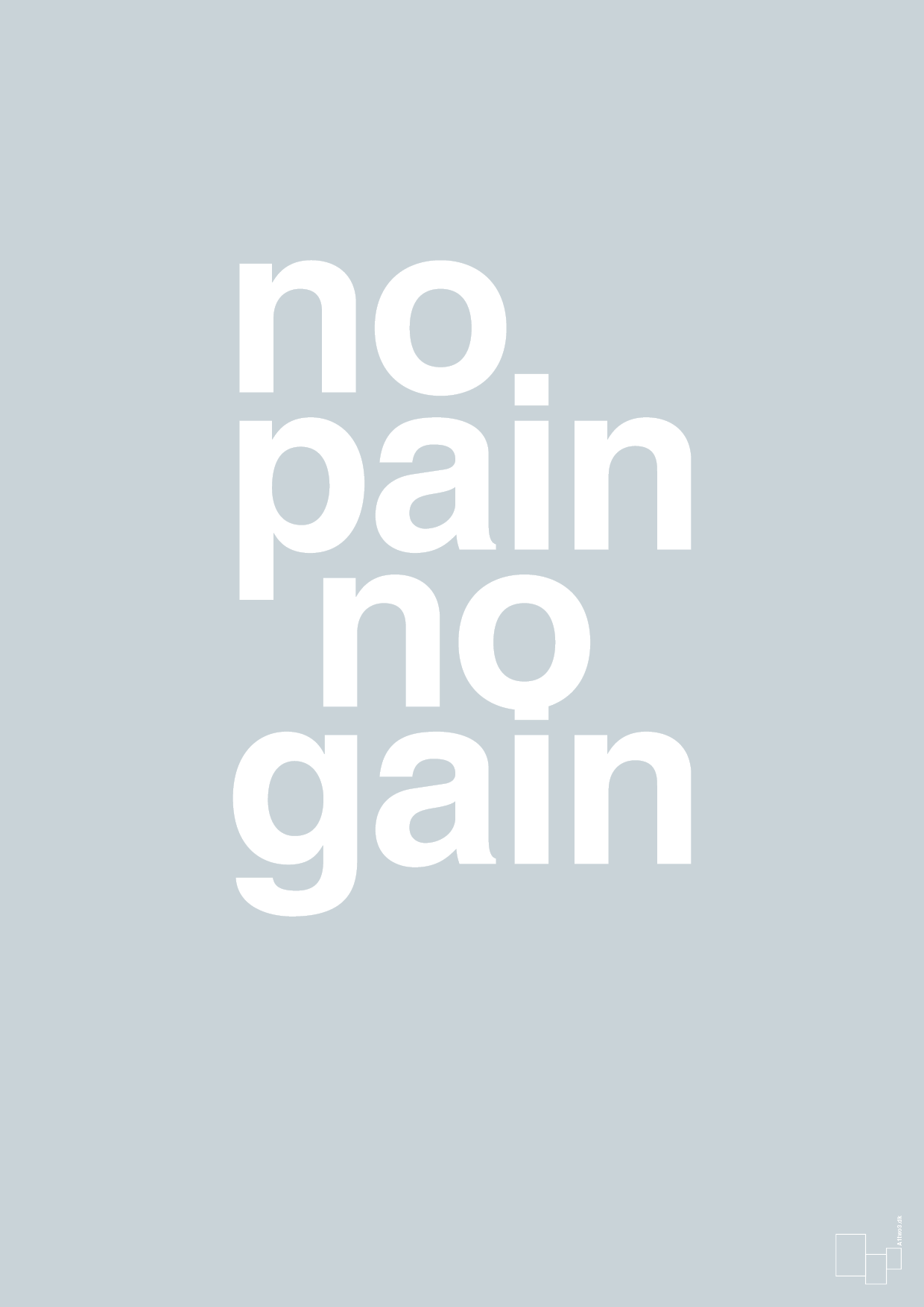 no pain no gain - Plakat med Sport & Fritid i Light Drizzle