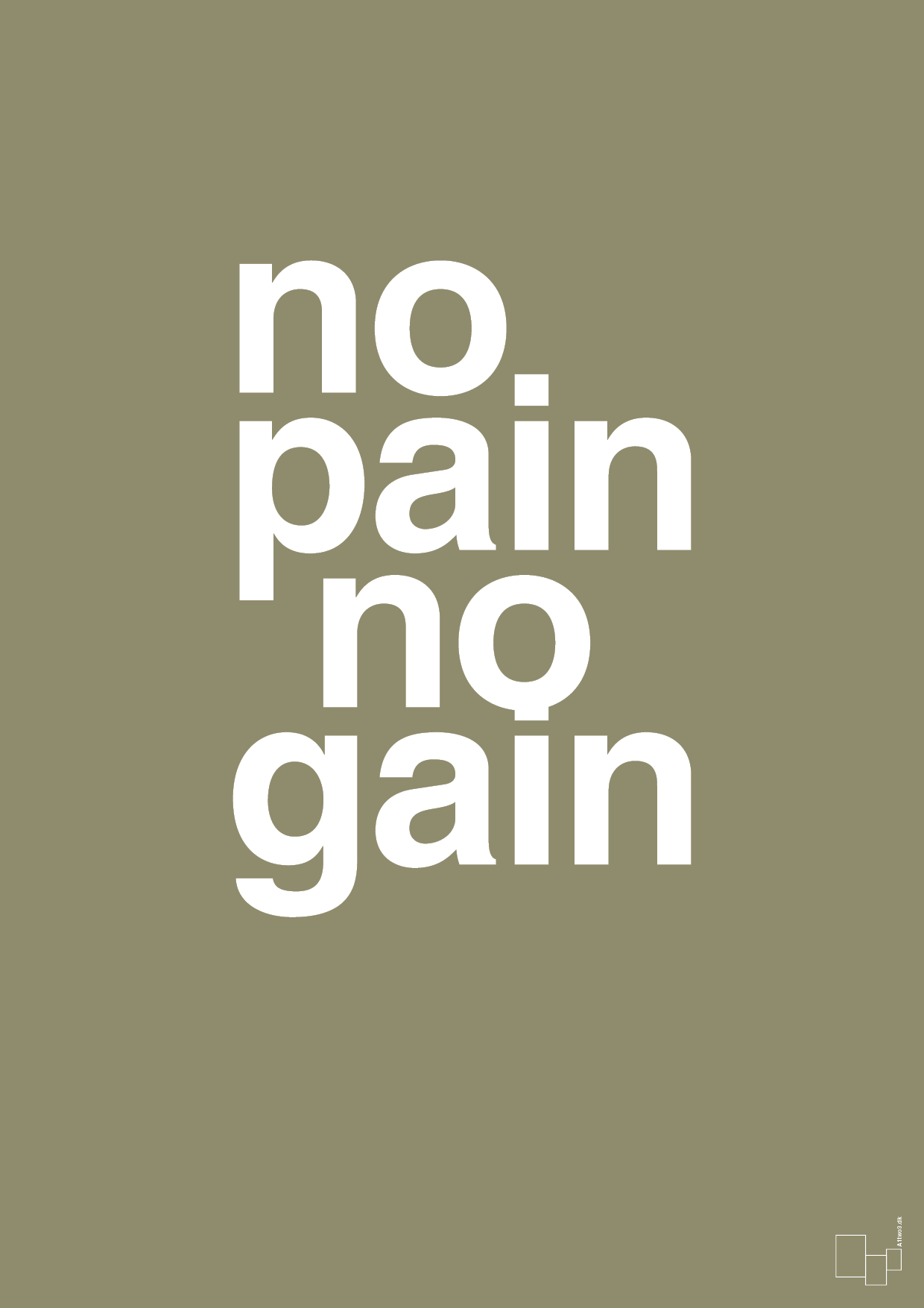 no pain no gain - Plakat med Sport & Fritid i Misty Forrest