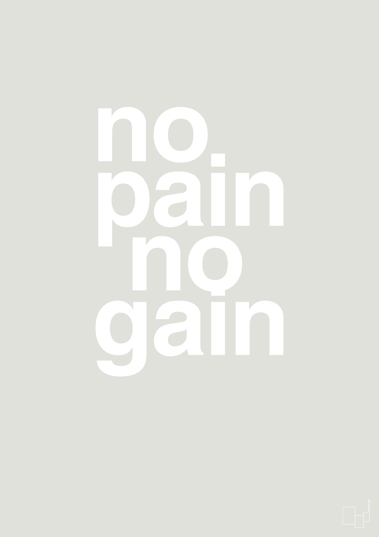 no pain no gain - Plakat med Sport & Fritid i Painters White