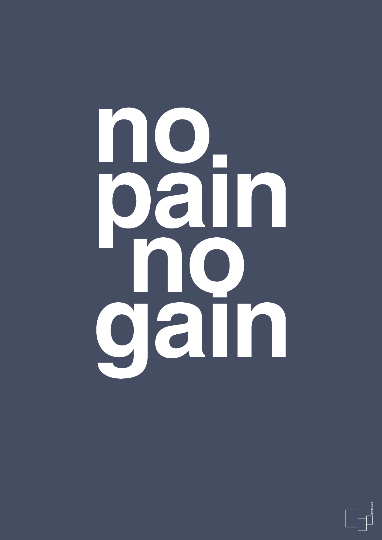 no pain no gain - Plakat med Sport & Fritid i Petrol