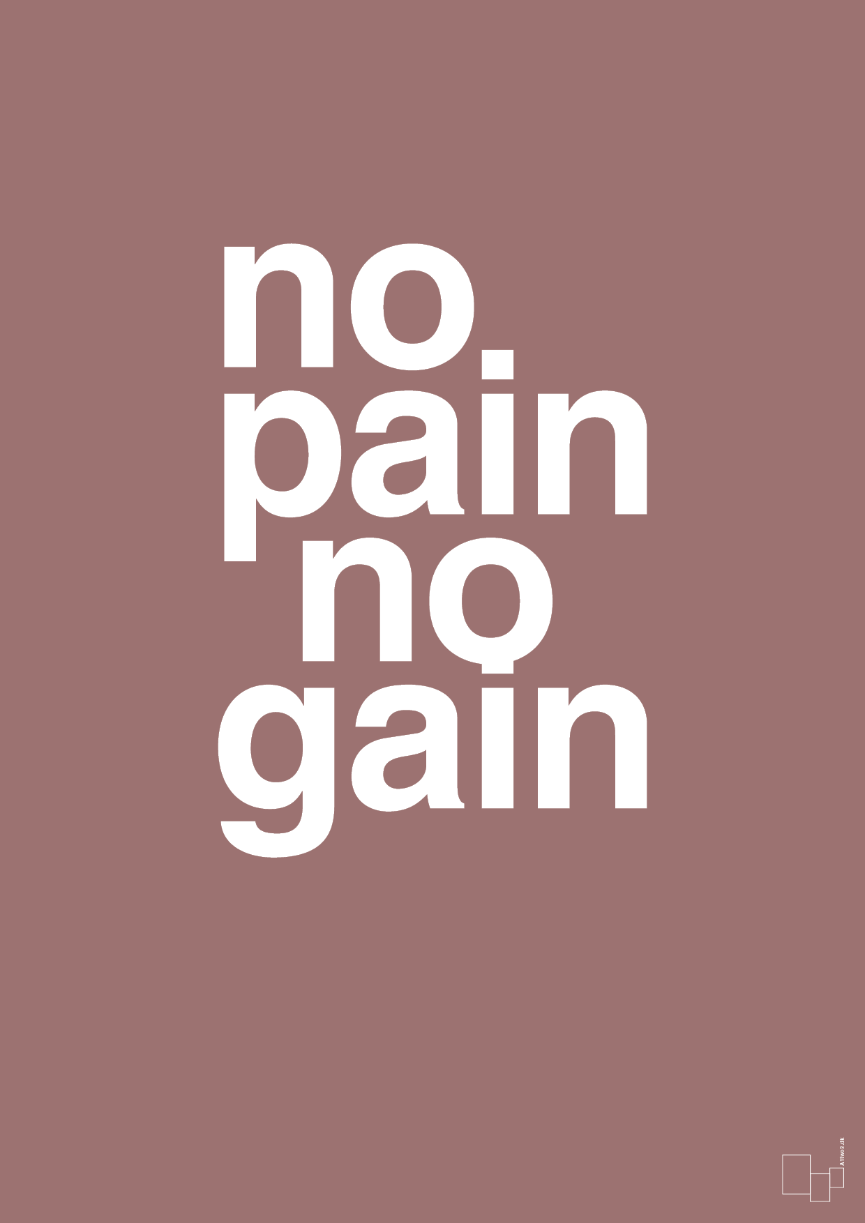 no pain no gain - Plakat med Sport & Fritid i Plum