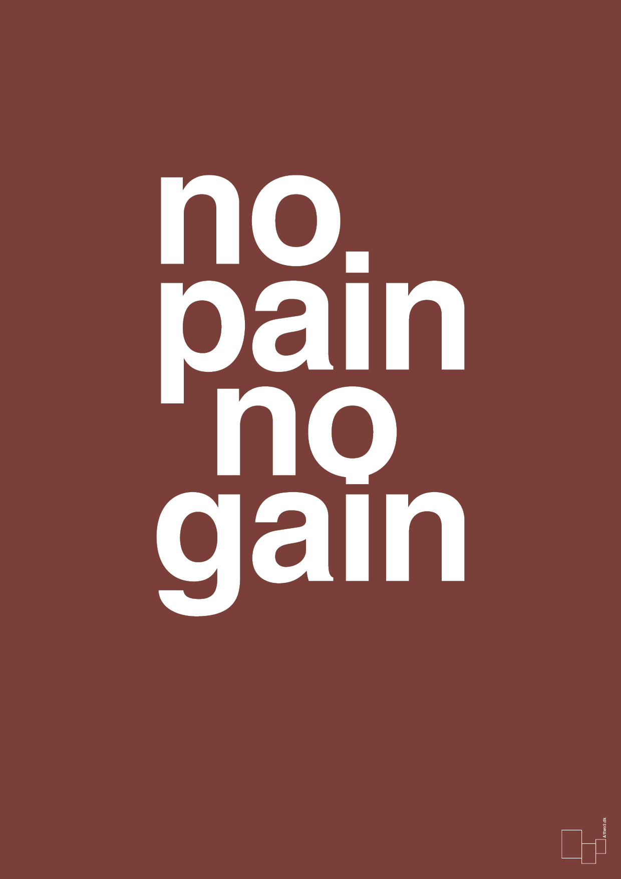 no pain no gain - Plakat med Sport & Fritid i Red Pepper