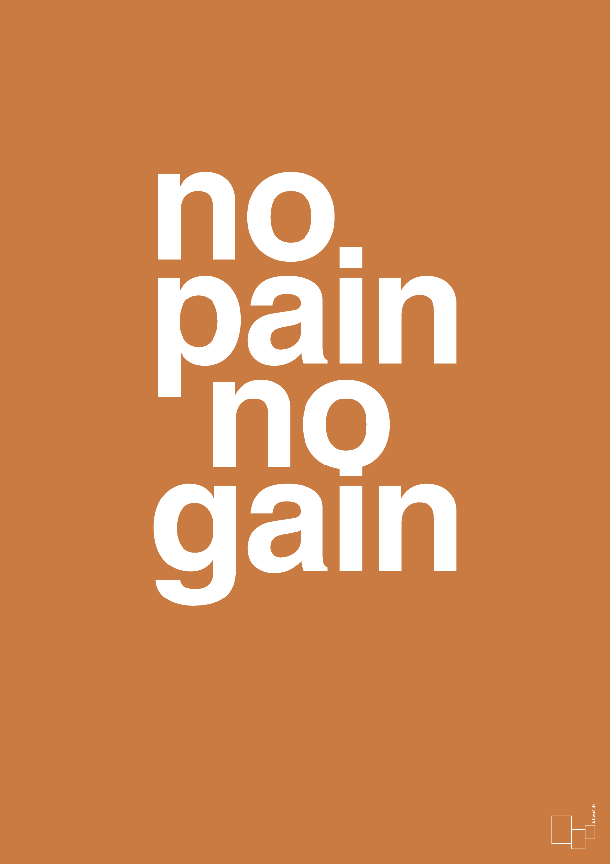 no pain no gain - Plakat med Sport & Fritid i Rumba Orange