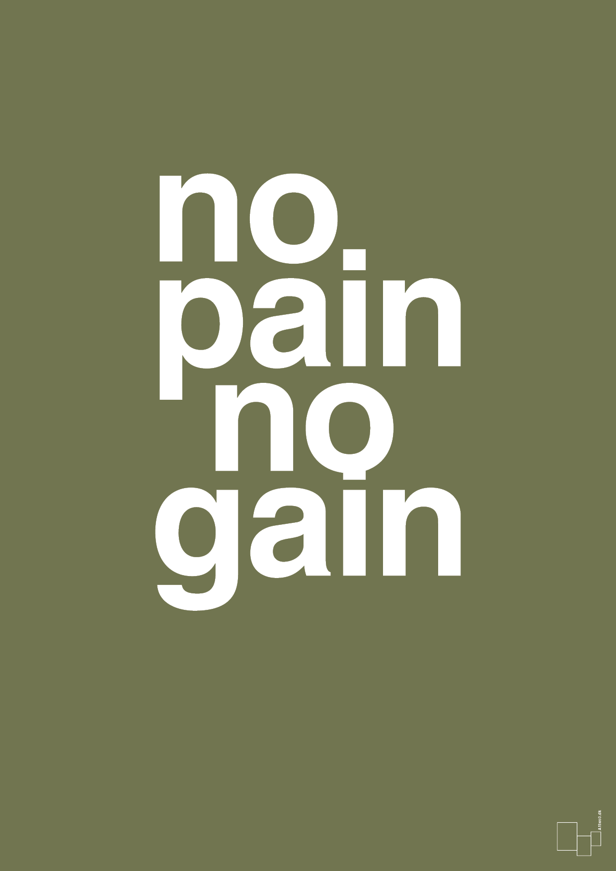 no pain no gain - Plakat med Sport & Fritid i Secret Meadow