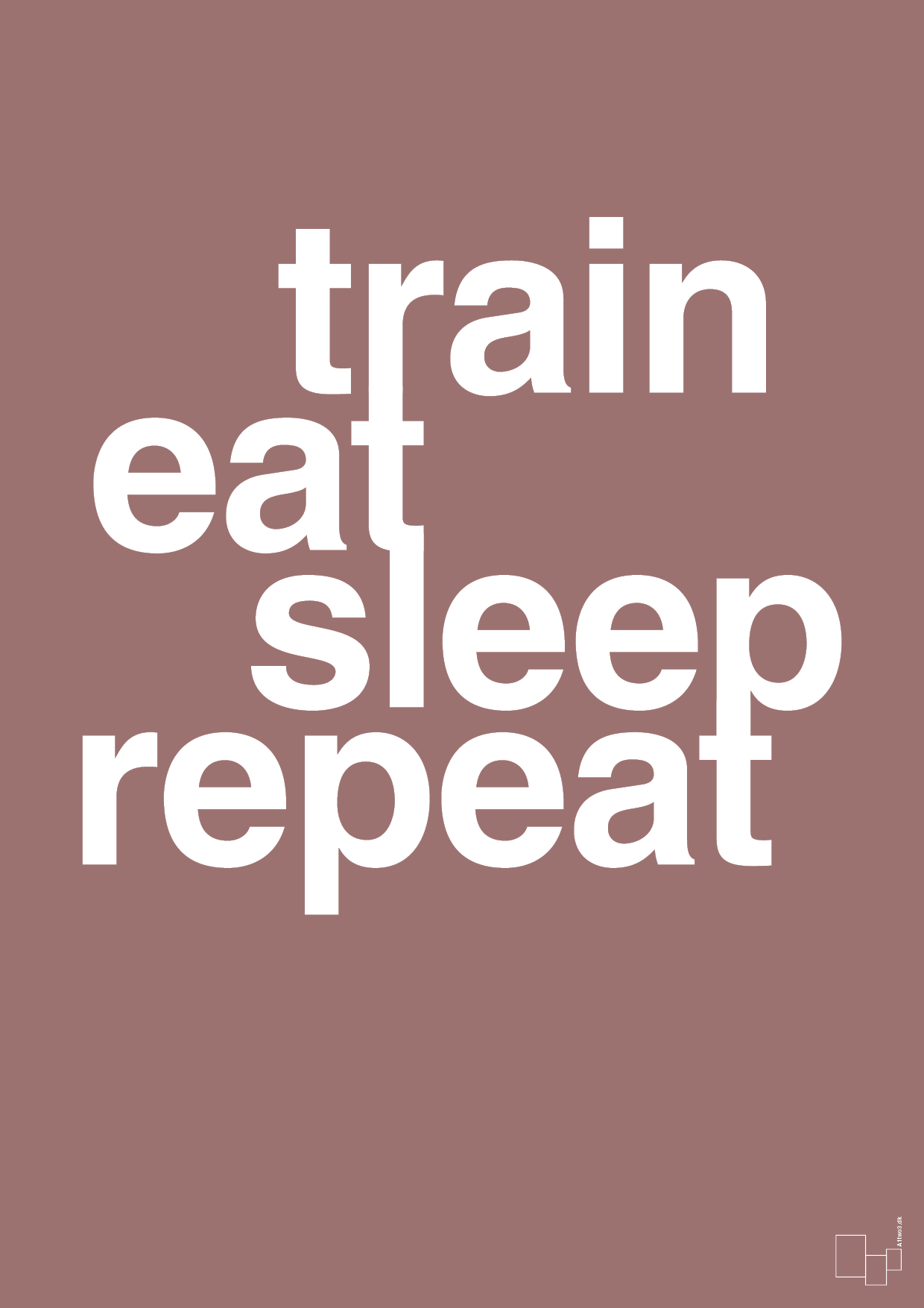 train eat sleep repeat - Plakat med Sport & Fritid i Plum