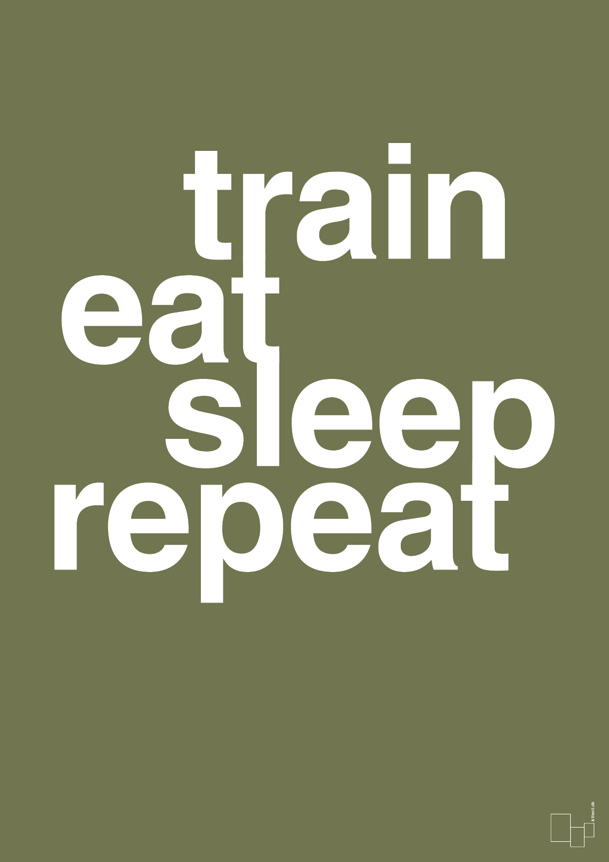 train eat sleep repeat - Plakat med Sport & Fritid i Secret Meadow