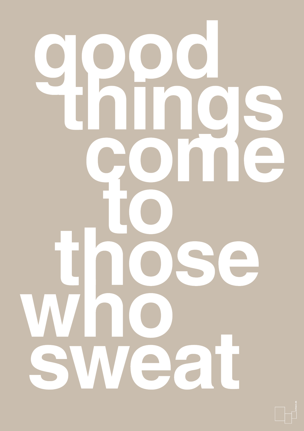 good things come to those who sweat - Plakat med Sport & Fritid i Creamy Mushroom