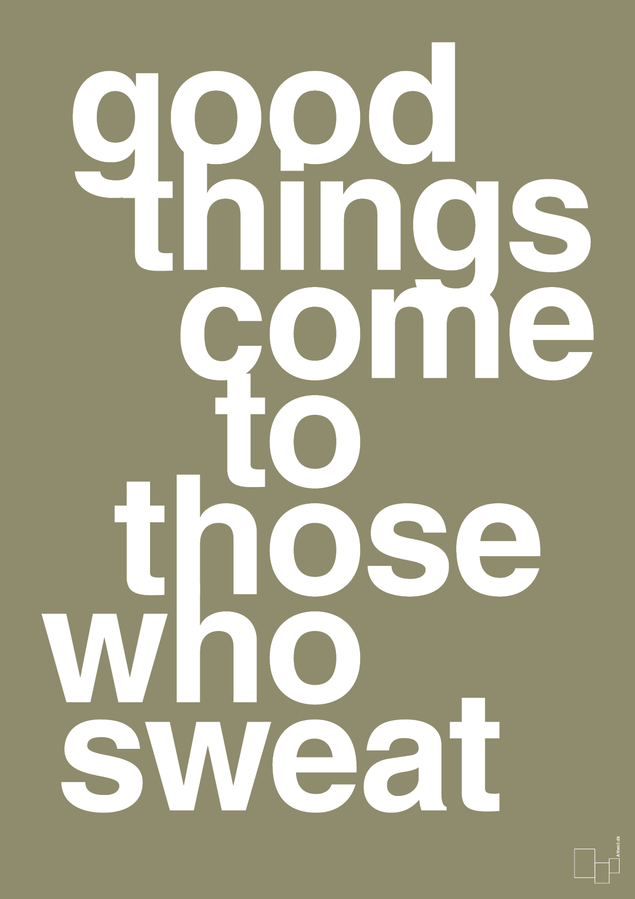 good things come to those who sweat - Plakat med Sport & Fritid i Misty Forrest