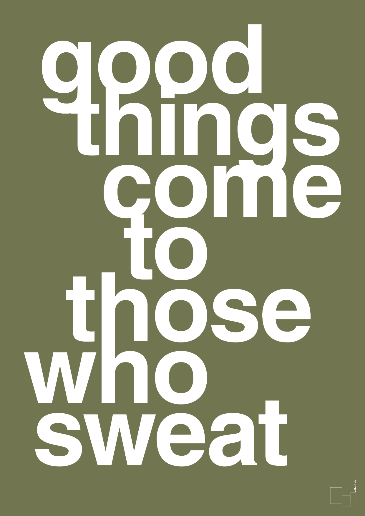 good things come to those who sweat - Plakat med Sport & Fritid i Secret Meadow