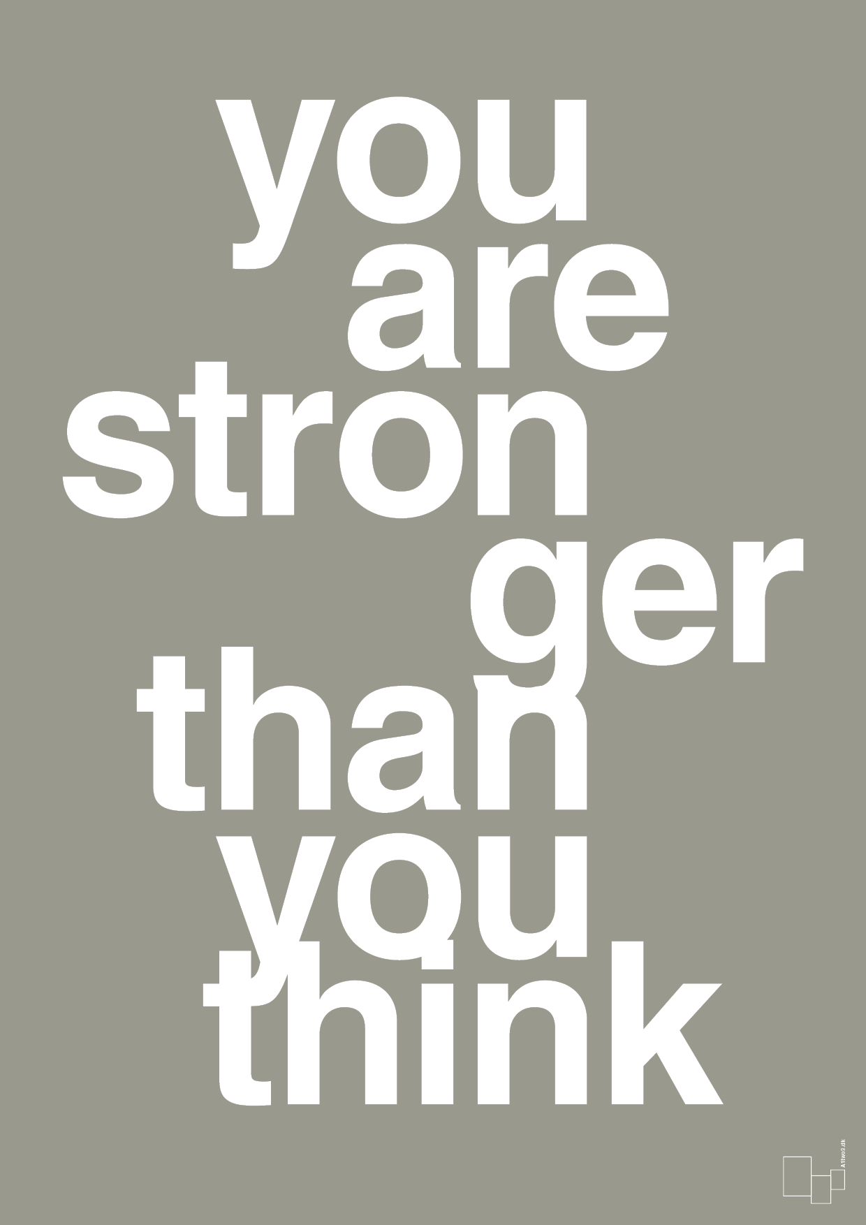 you are stronger than you think - Plakat med Sport & Fritid i Battleship Gray