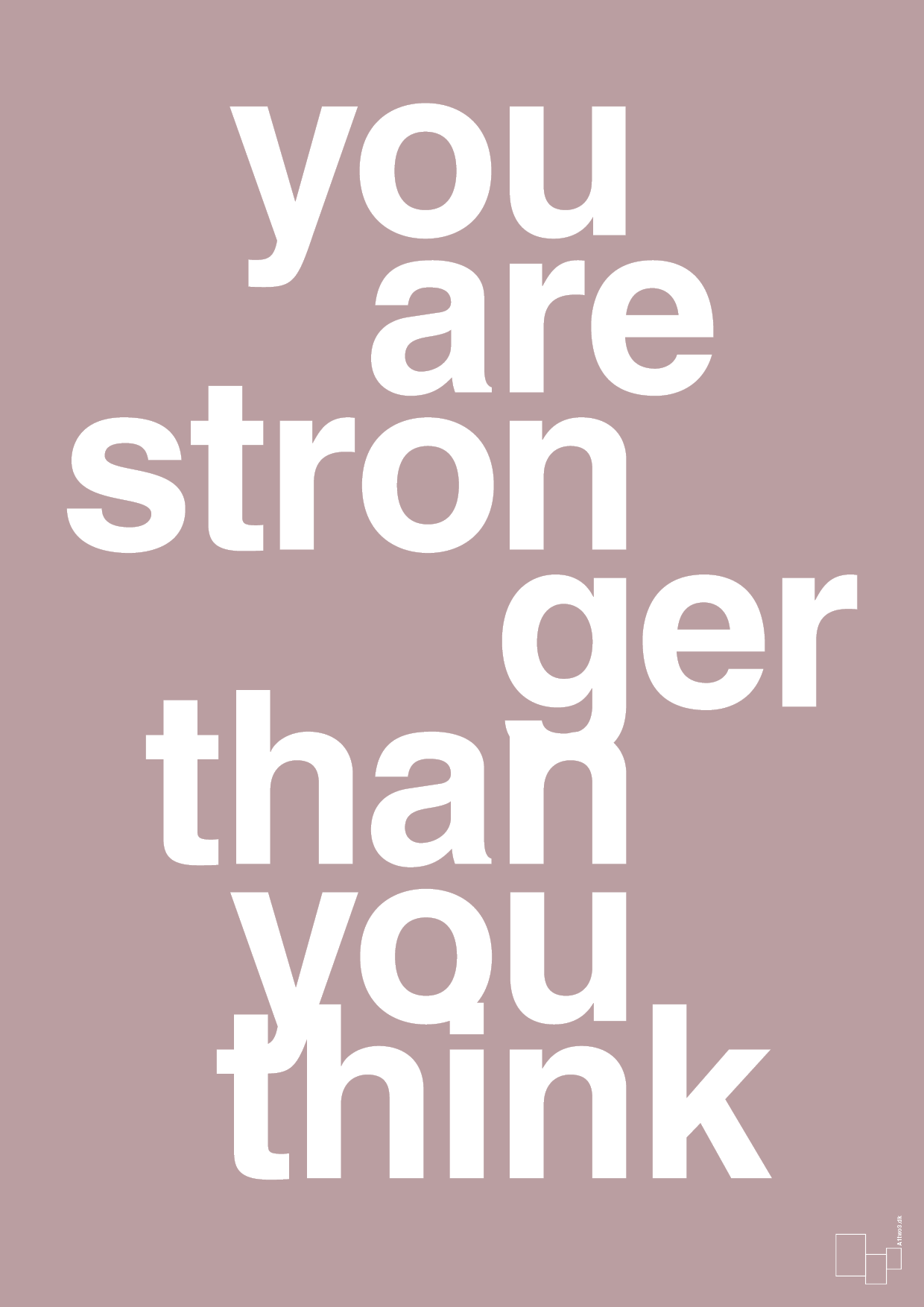 you are stronger than you think - Plakat med Sport & Fritid i Light Rose