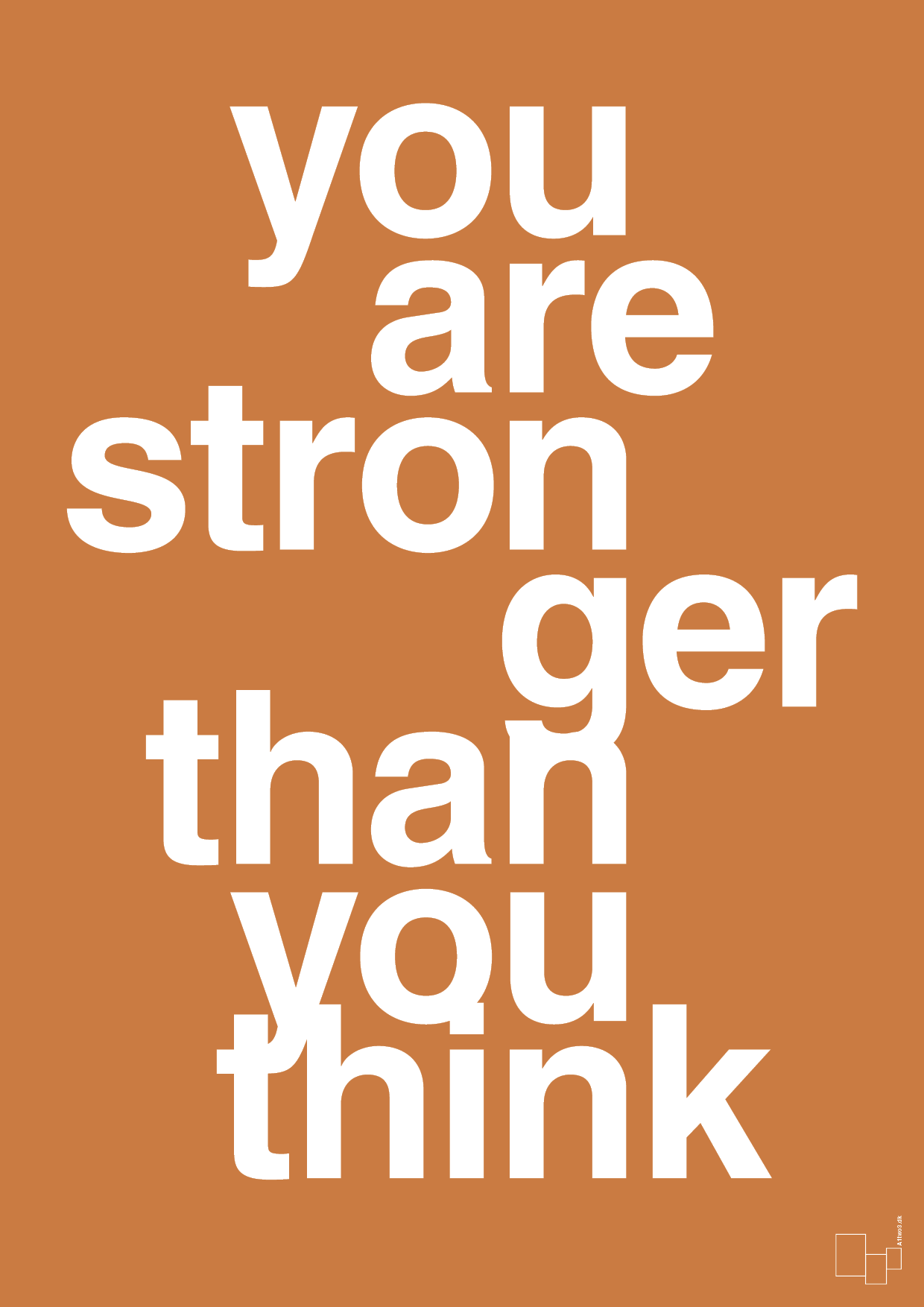 you are stronger than you think - Plakat med Sport & Fritid i Rumba Orange
