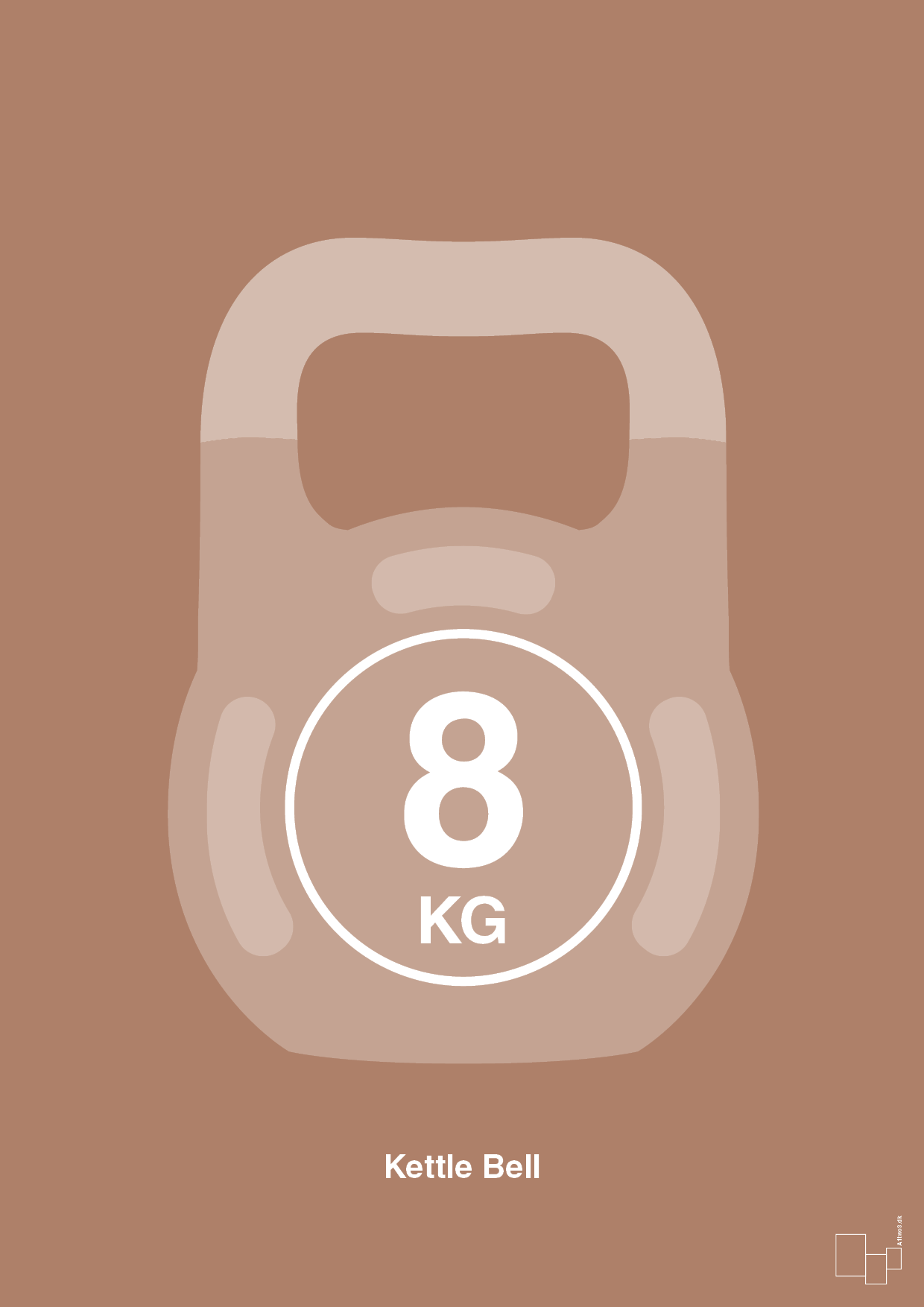 kettle bell 8 kg - Plakat med Grafik i Cider Spice