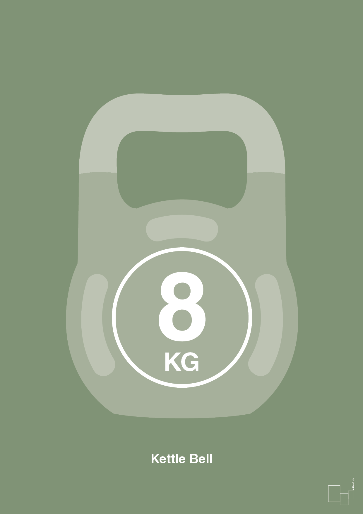 kettle bell 8 kg - Plakat med Grafik i Jade
