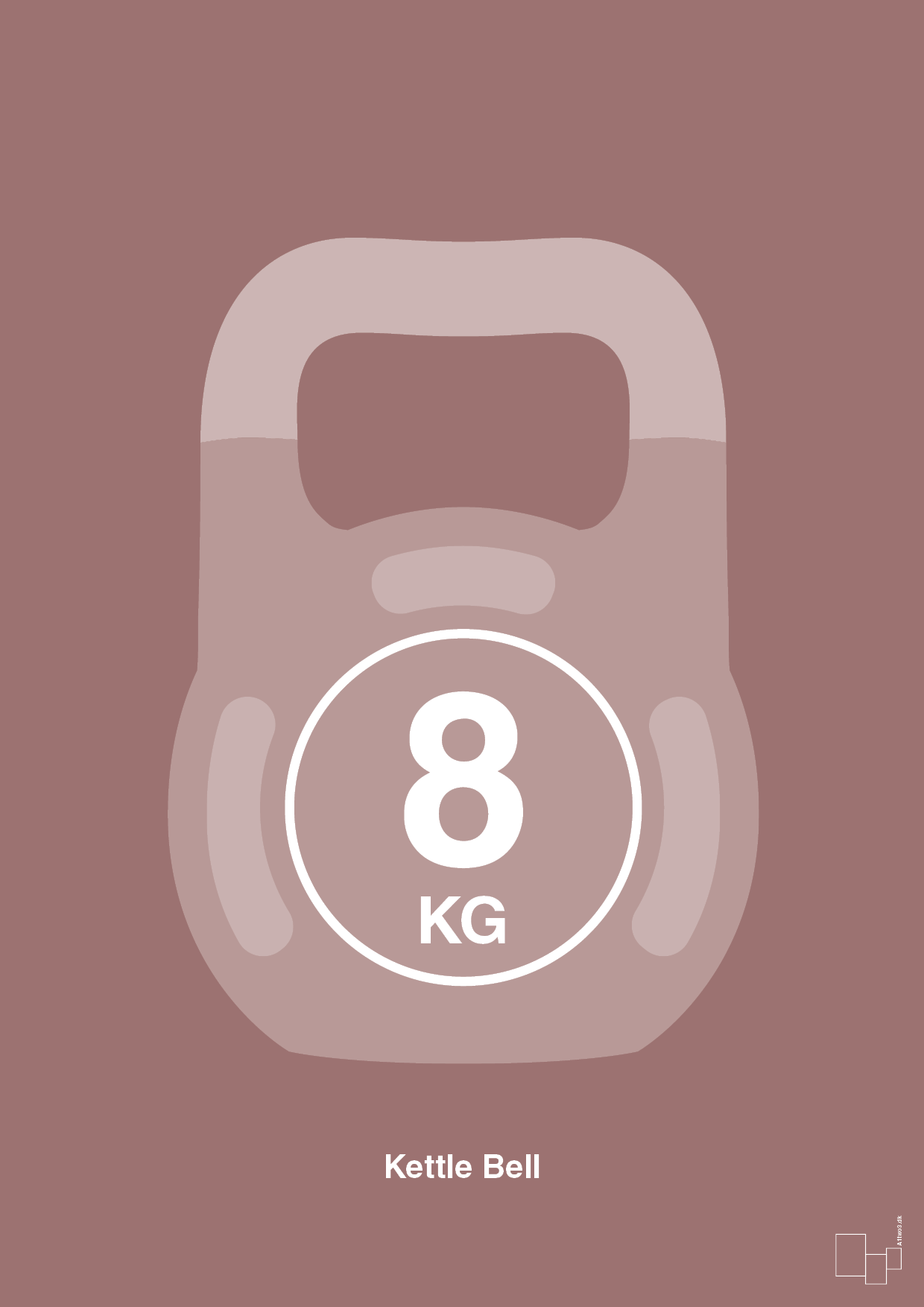 kettle bell 8 kg - Plakat med Grafik i Plum