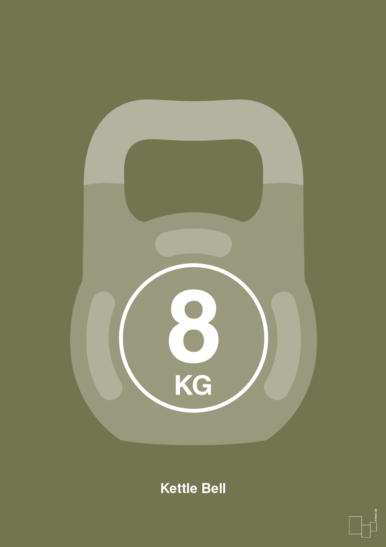 kettle bell 8 kg - Plakat med Grafik i Secret Meadow