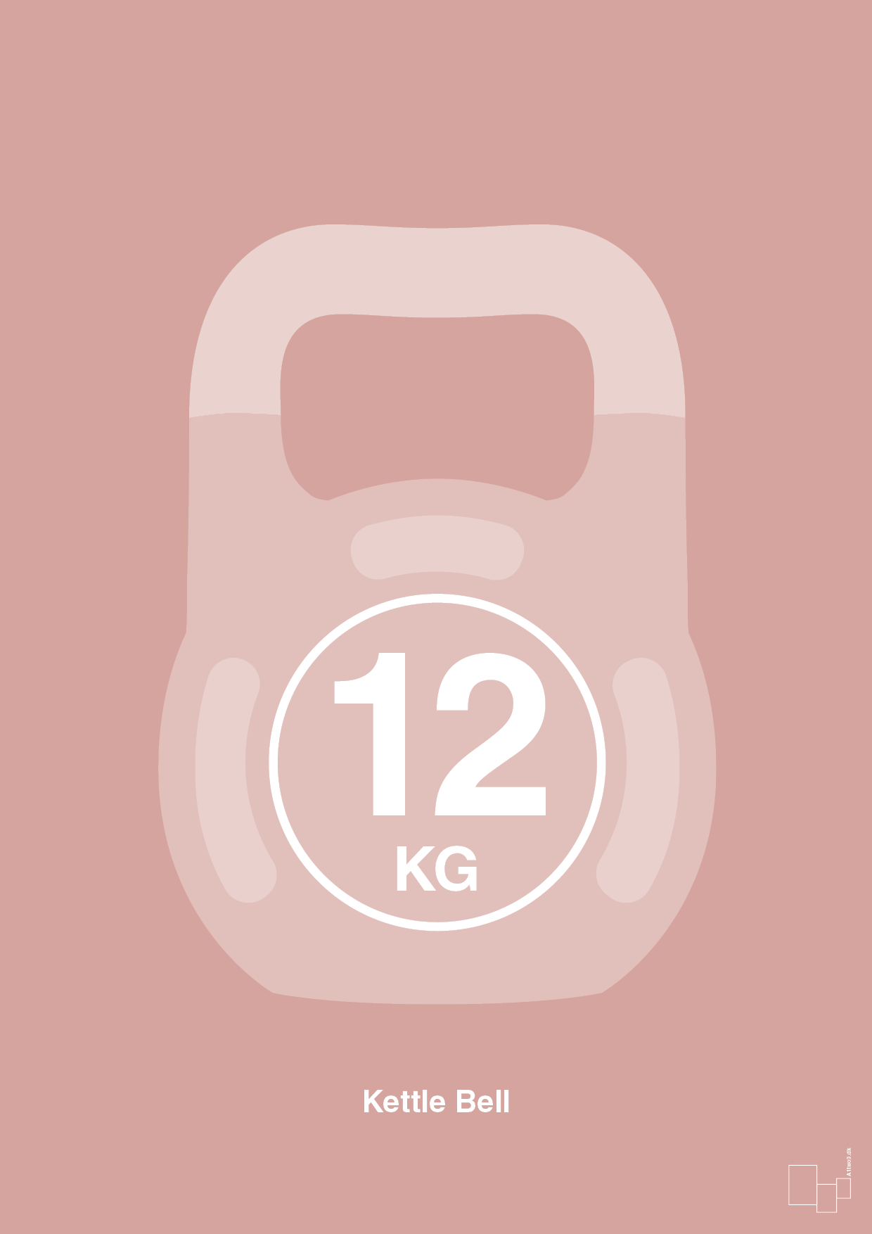 kettle bell 12 kg - Plakat med Grafik i Bubble Shell