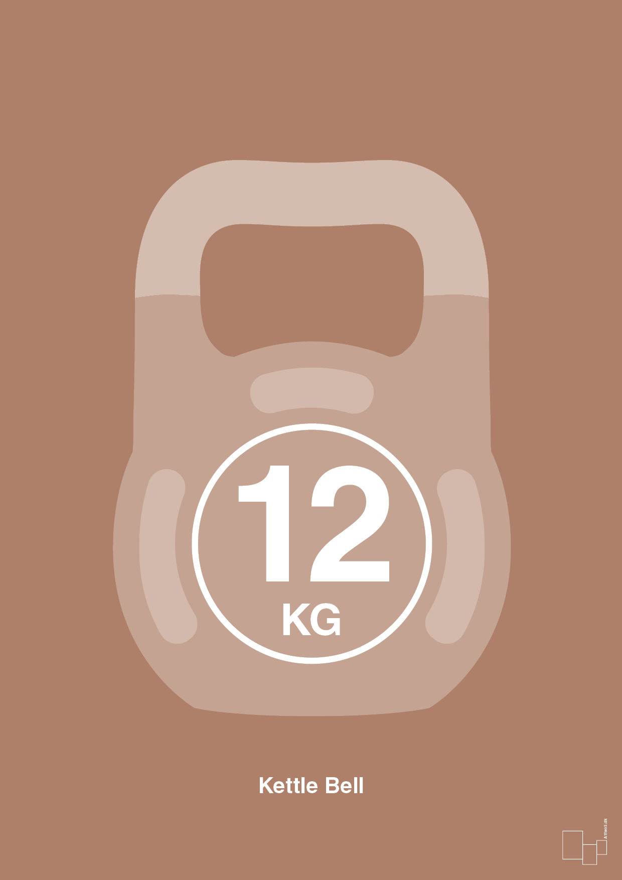 kettle bell 12 kg - Plakat med Grafik i Cider Spice