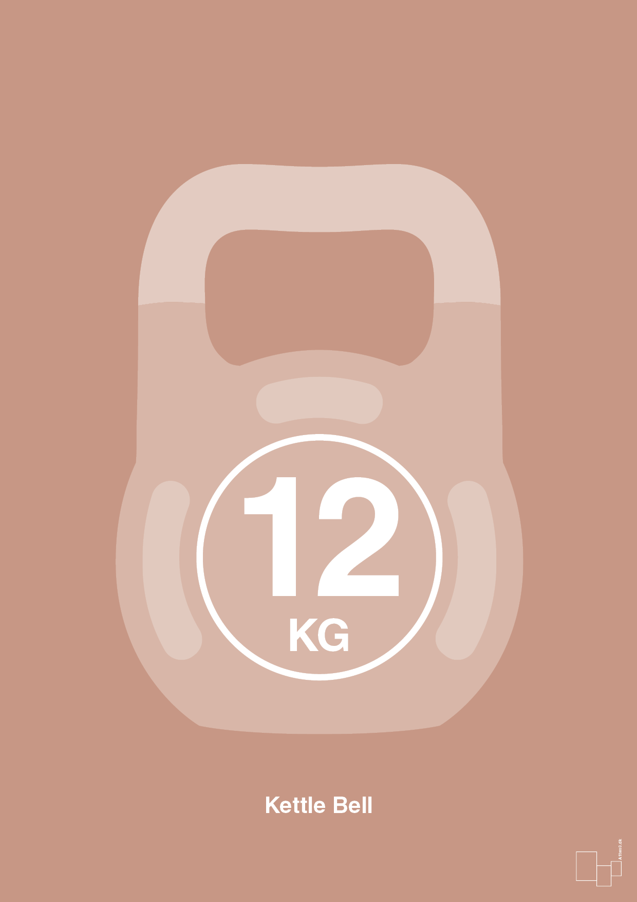 kettle bell 12 kg - Plakat med Grafik i Powder