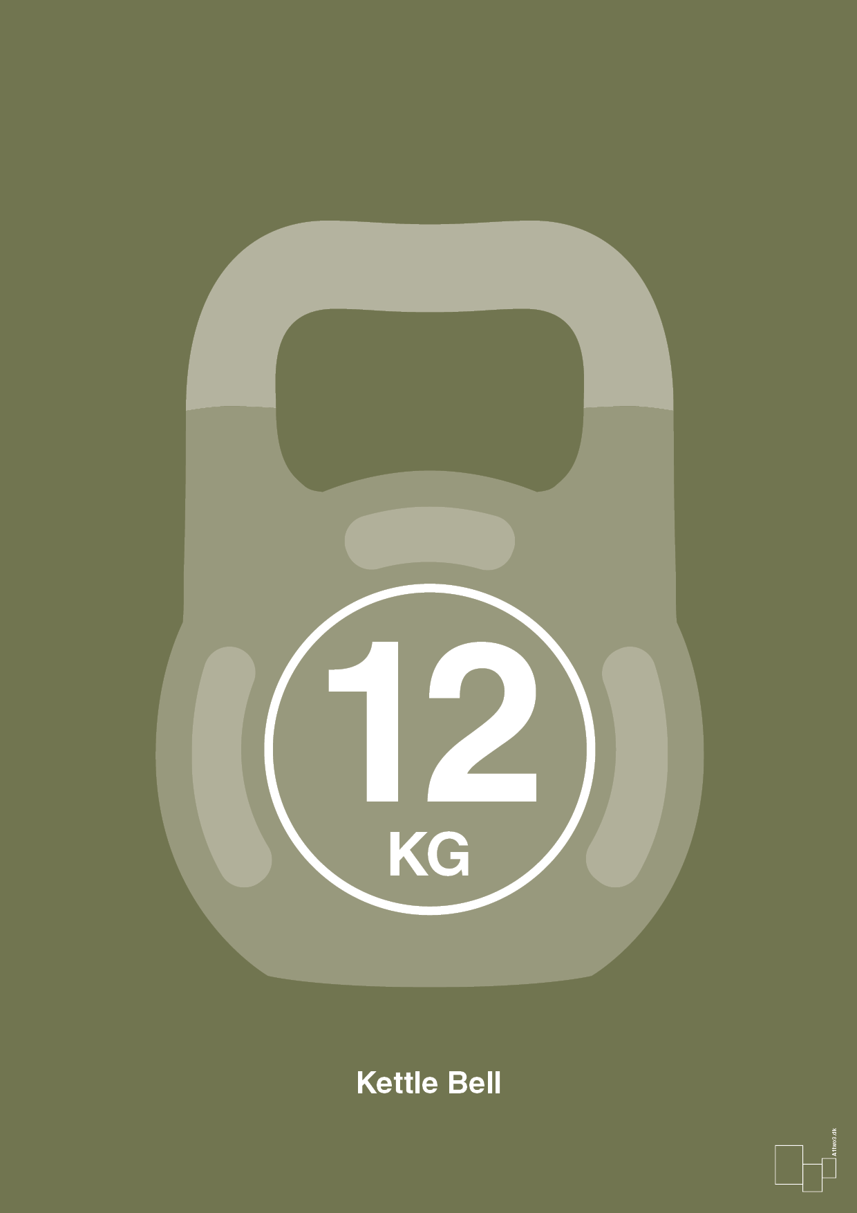 kettle bell 12 kg - Plakat med Grafik i Secret Meadow