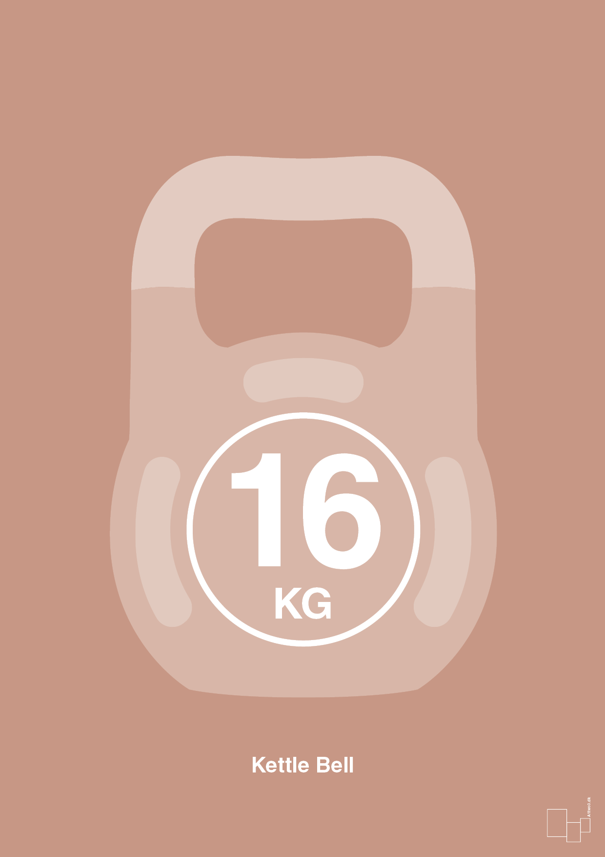 kettle bell 16 kg - Plakat med Grafik i Powder