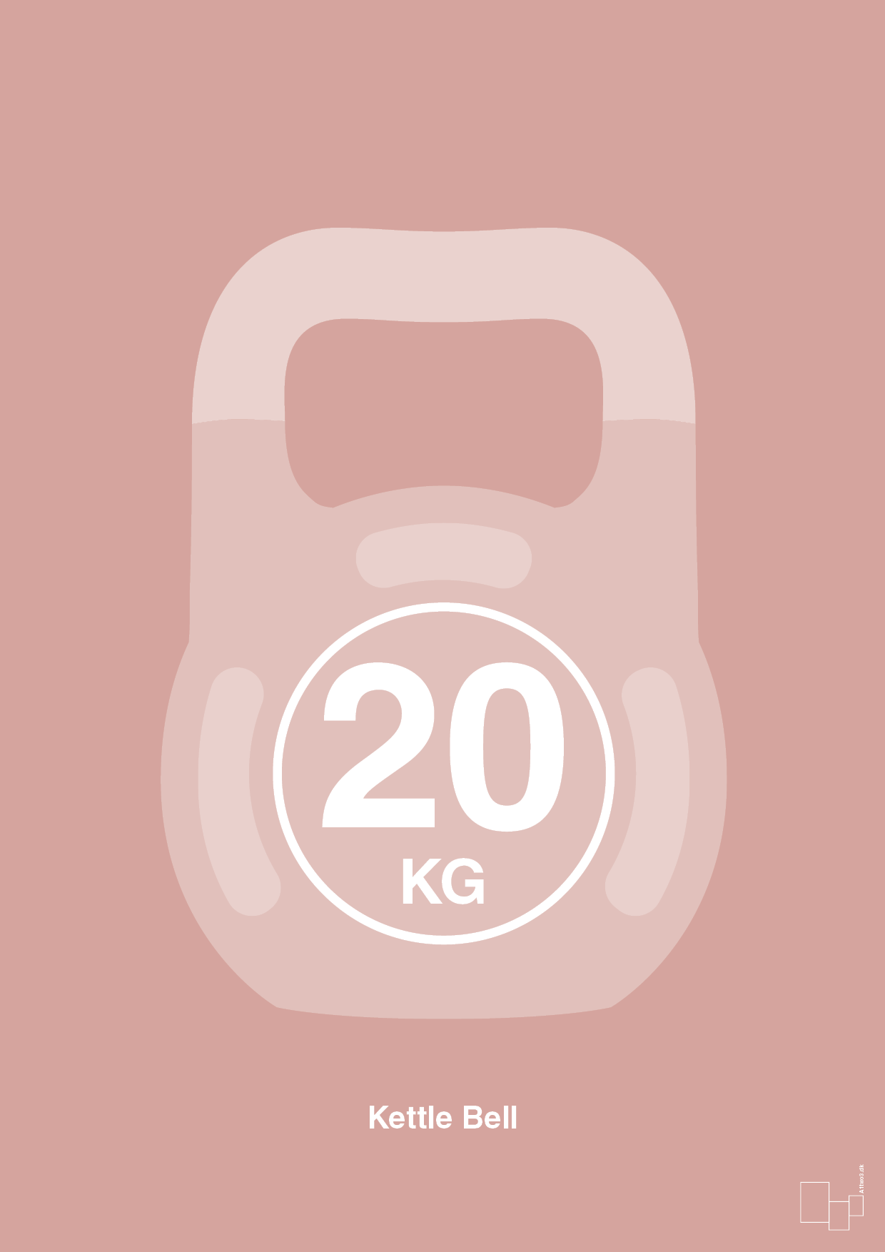 kettle bell 20 kg - Plakat med Grafik i Bubble Shell