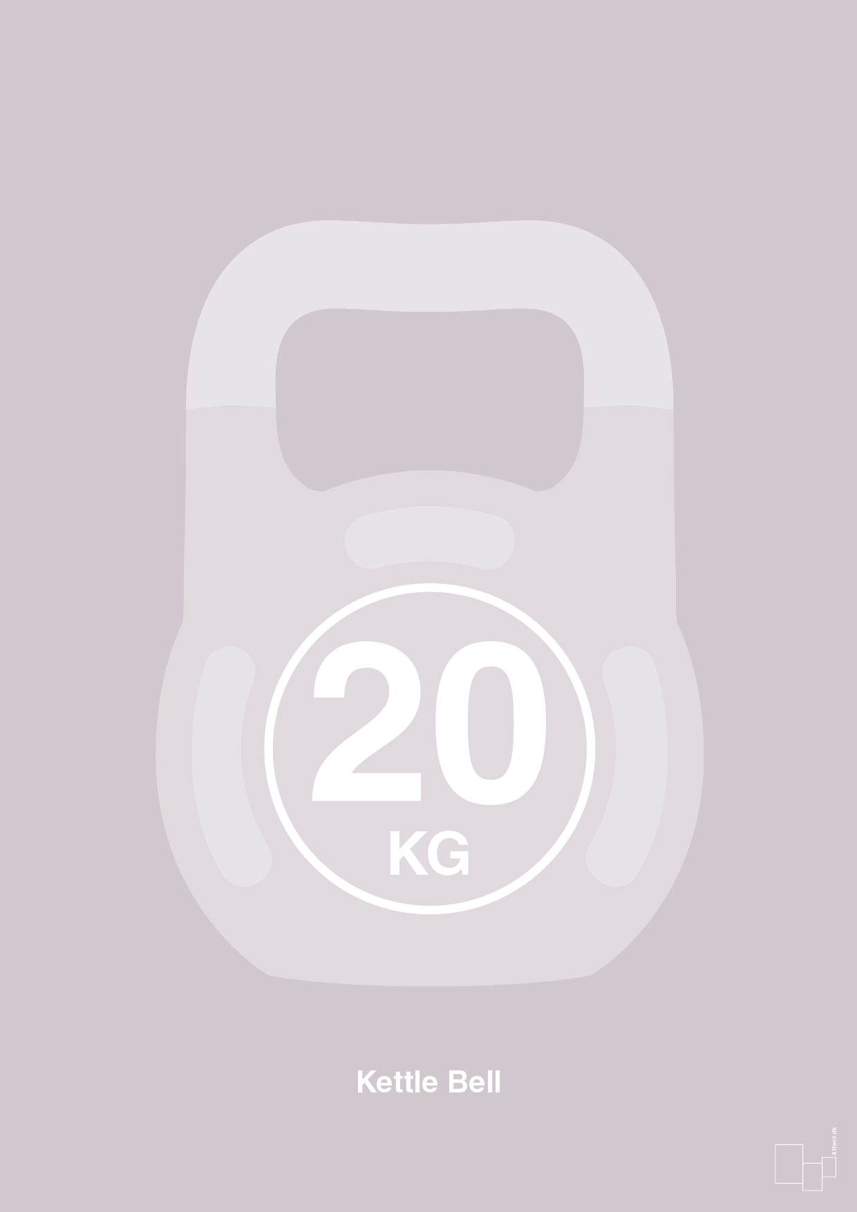 kettle bell 20 kg - Plakat med Grafik i Dusty Lilac