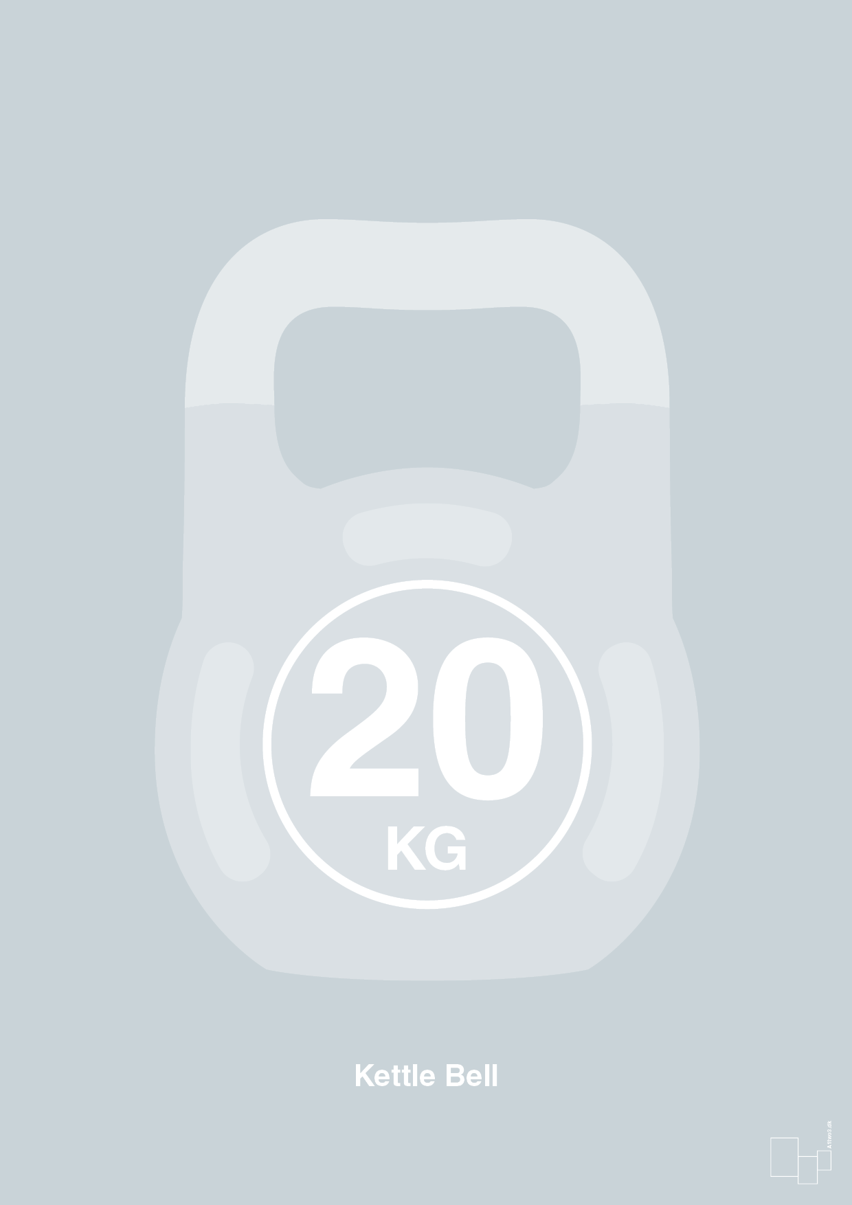 kettle bell 20 kg - Plakat med Grafik i Light Drizzle