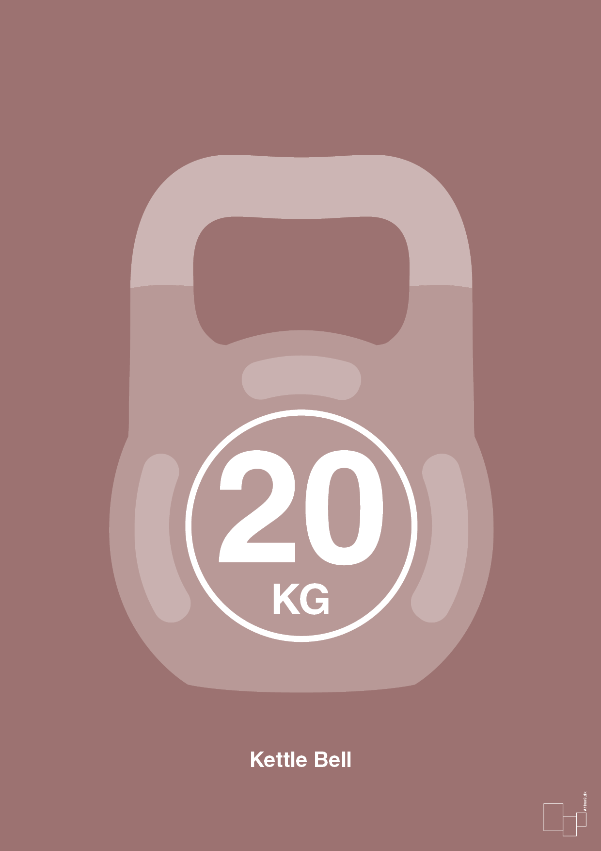 kettle bell 20 kg - Plakat med Grafik i Plum