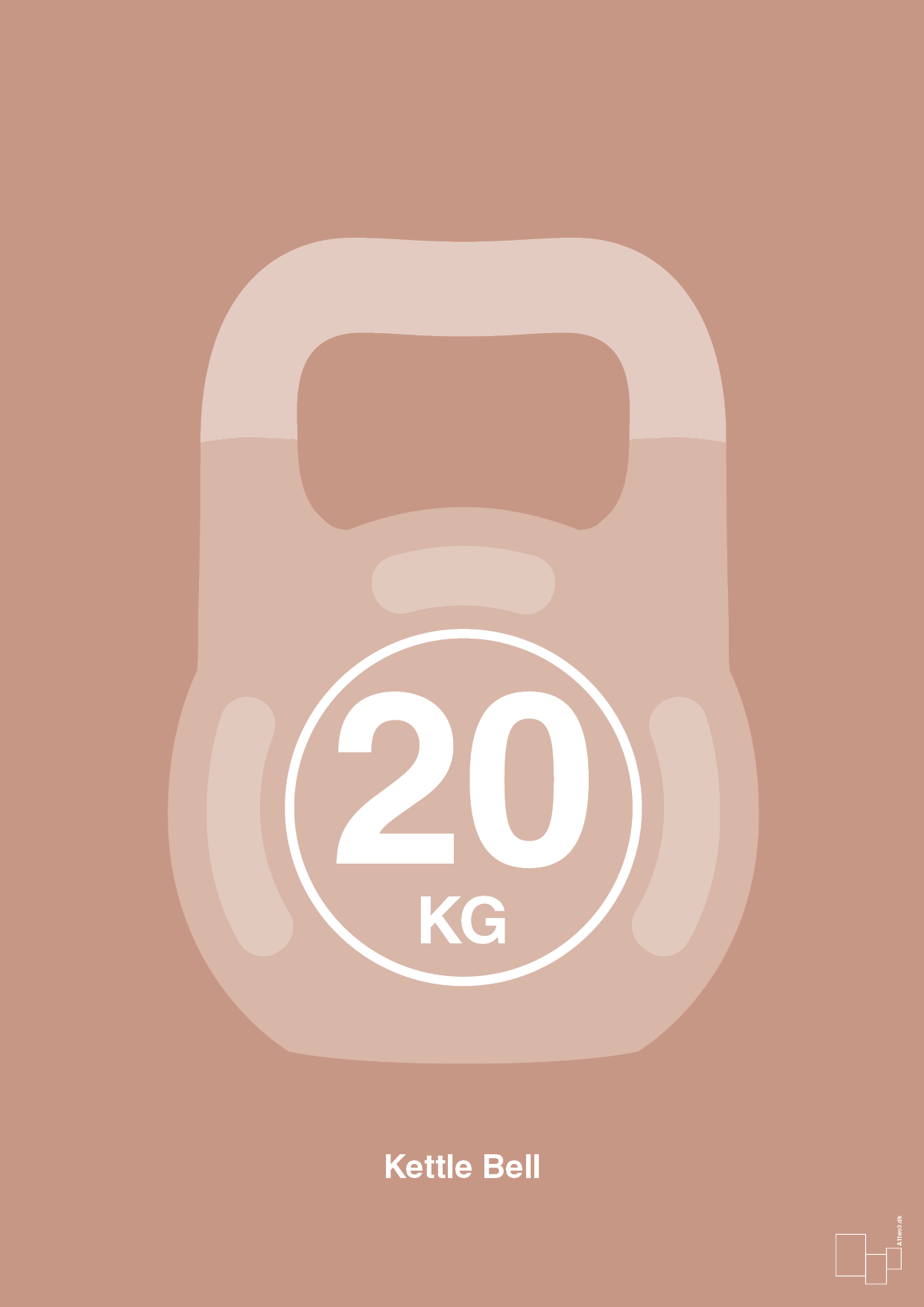 kettle bell 20 kg - Plakat med Grafik i Powder
