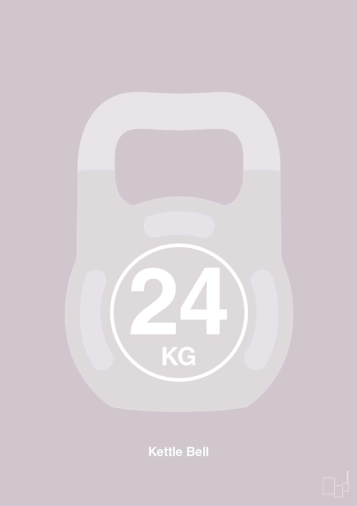 kettle bell 24 kg - Plakat med Grafik i Dusty Lilac